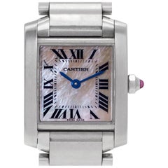 Cartier Tank Francaise W51028Q3 Stainless Steel Mother of Pearl Dial Quartz