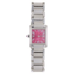 Orologio Cartier Tank Française W51030Q3 con quadrante rosa lampone, edizione natalizia