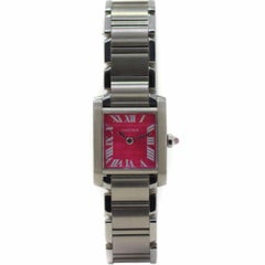 Cartier Tank Francaise W51030Q3 with Stainless-Steel Bezel and Pink Dial