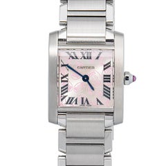 Cartier Tank Francaise W51031Q3 SS Quartz LIMITED Pink Dial Women Watch 20mm