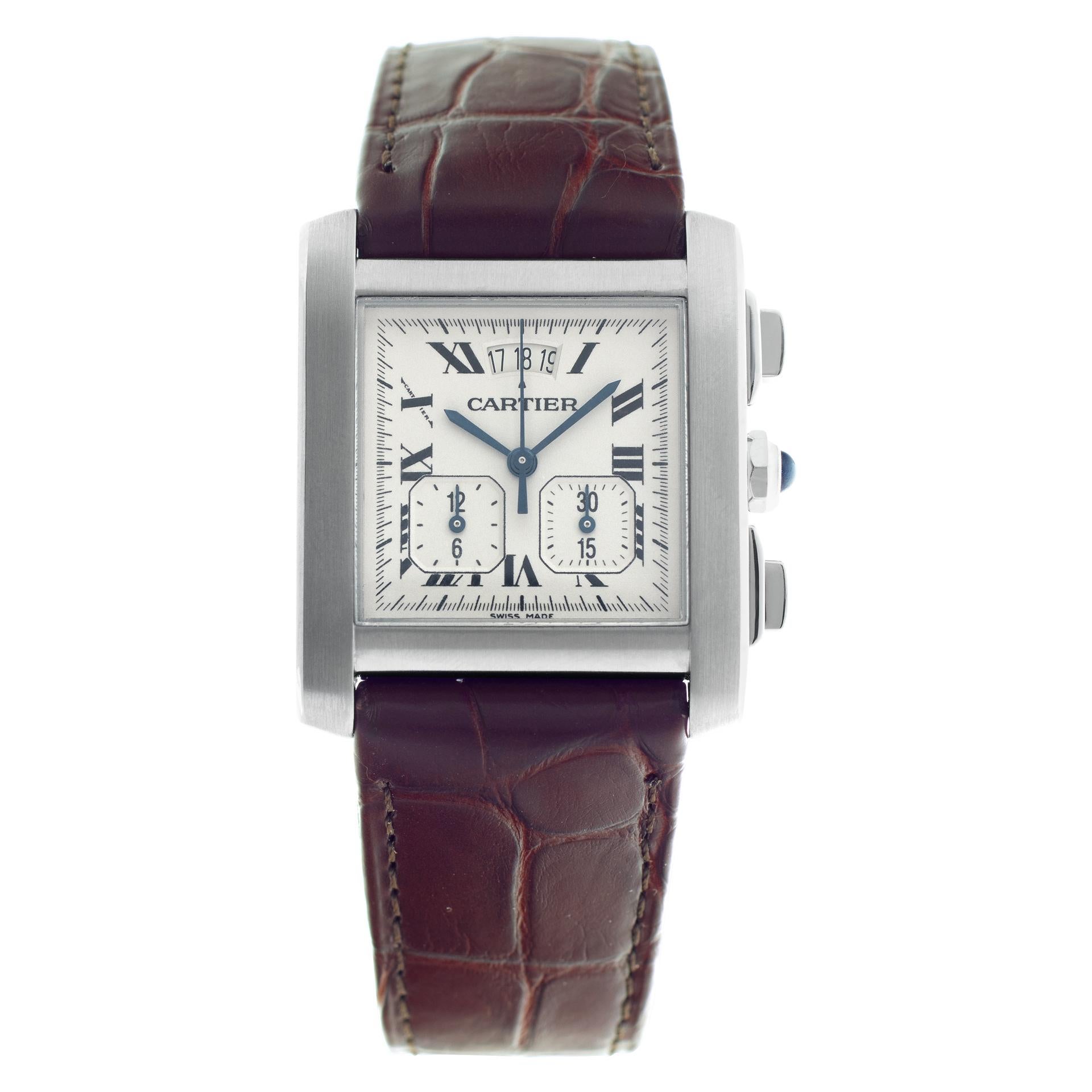 Cartier: Edelstahl-Quarz-Armbanduhr Tank Francaise w527602