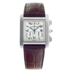 Used Cartier Tank Francaise w527602 stainless steel Quartz Wristwatch