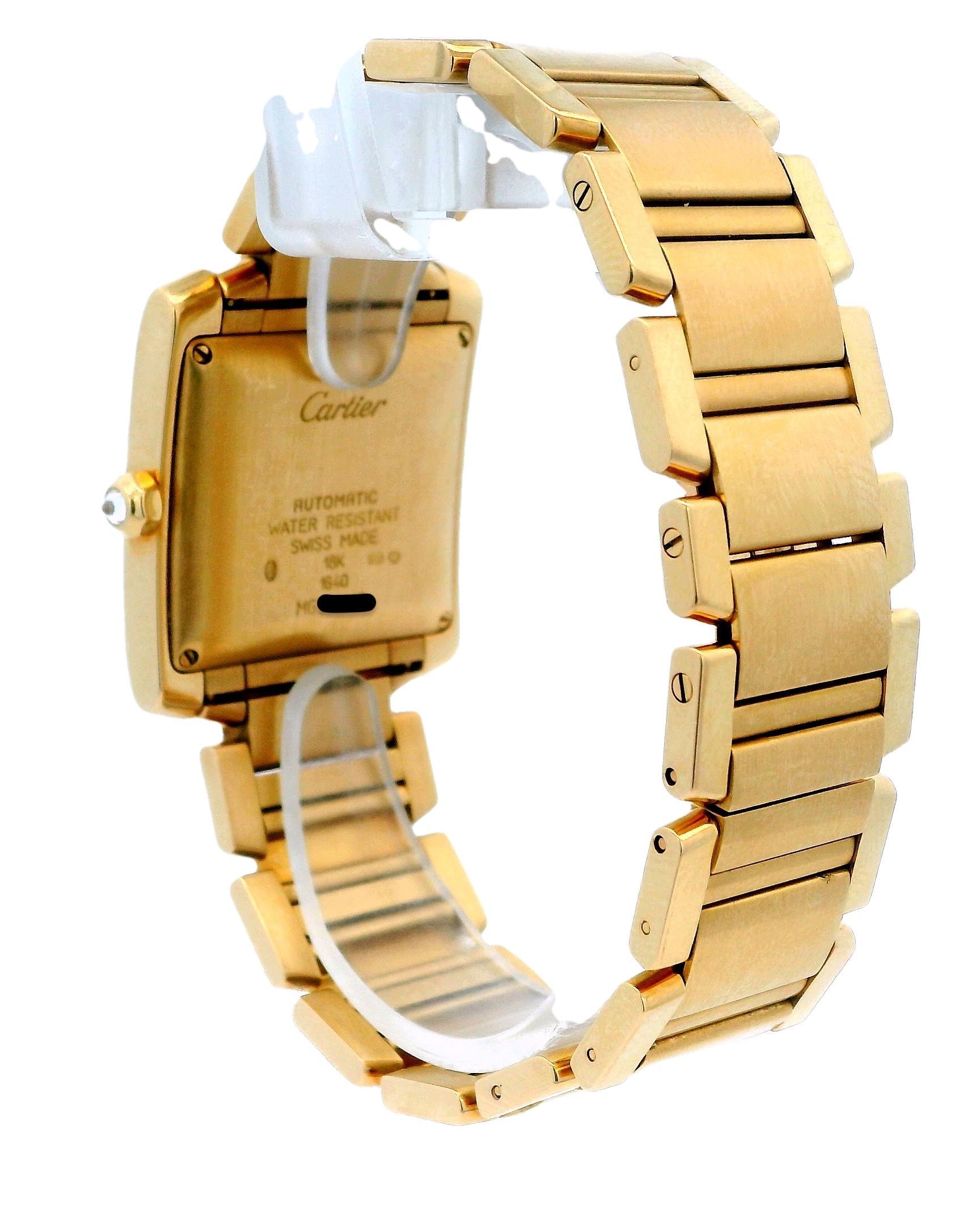Cartier Tank Francaise WE1010R8 18K Yellow Gold & Diamond Service Papers In Excellent Condition For Sale In Great Neck Plaza, NY