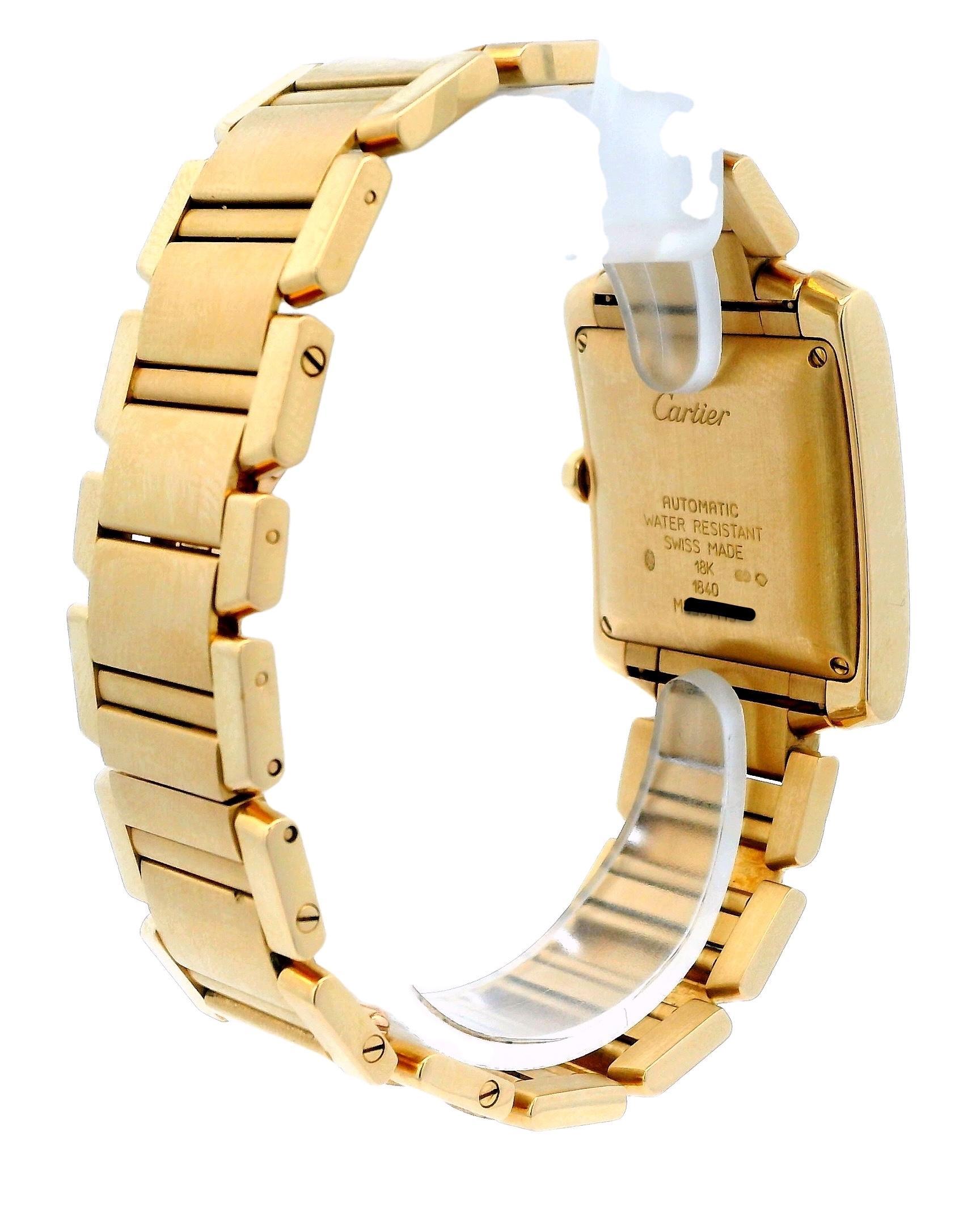 Women's or Men's Cartier Tank Francaise WE1010R8 18K Yellow Gold & Diamond Service Papers For Sale