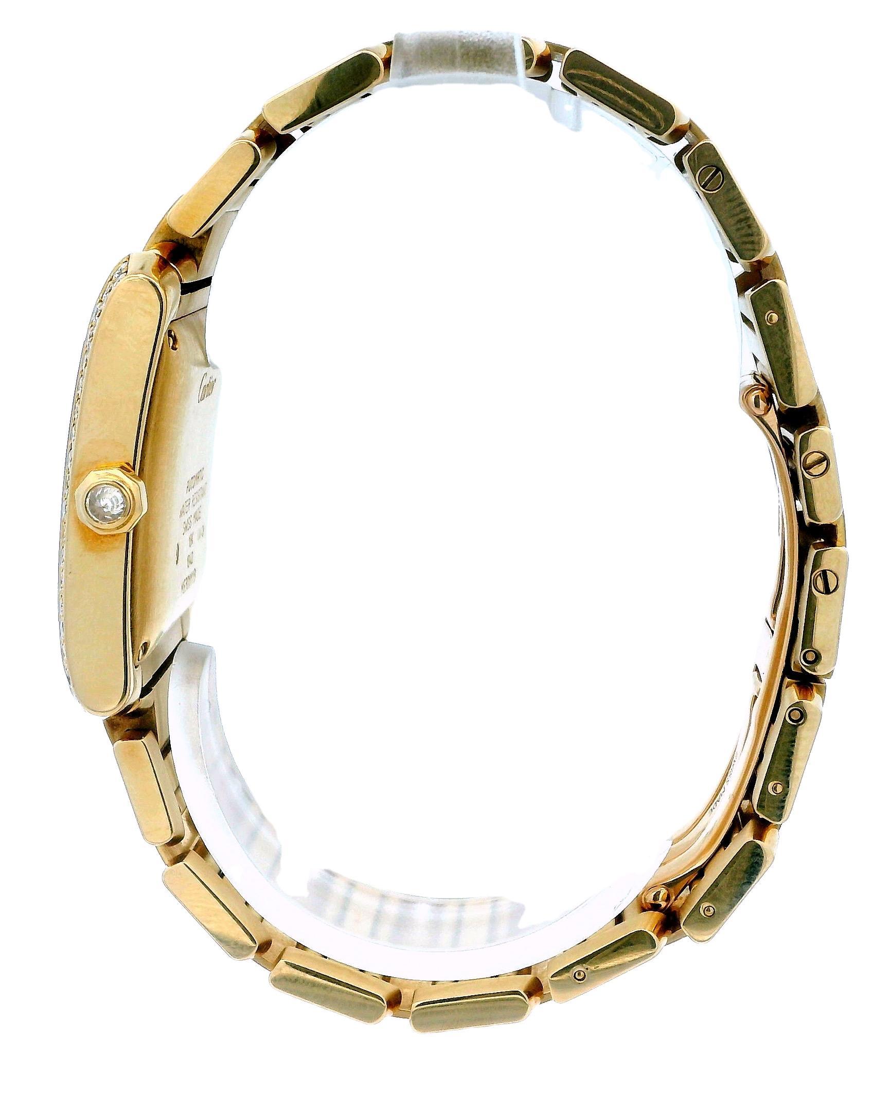 Cartier Tank Francaise WE1010R8 18K Yellow Gold & Diamond Service Papers For Sale 1