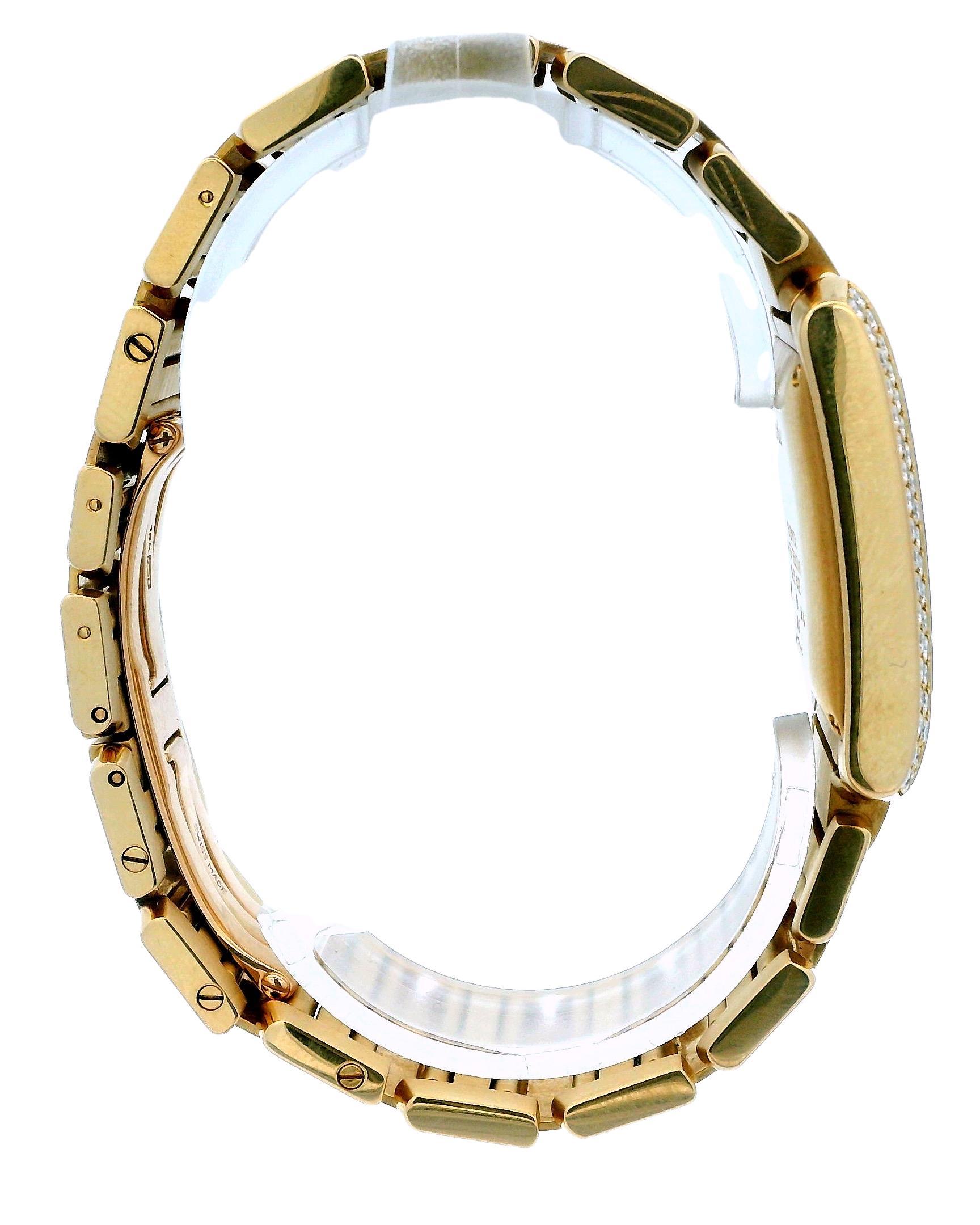 Cartier Tank Francaise WE1010R8 18K Yellow Gold & Diamond Service Papers For Sale 2