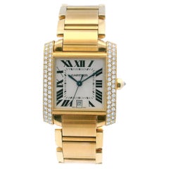 Cartier Tank Francaise WE1010R8 18K Yellow Gold & Diamond Service Papers