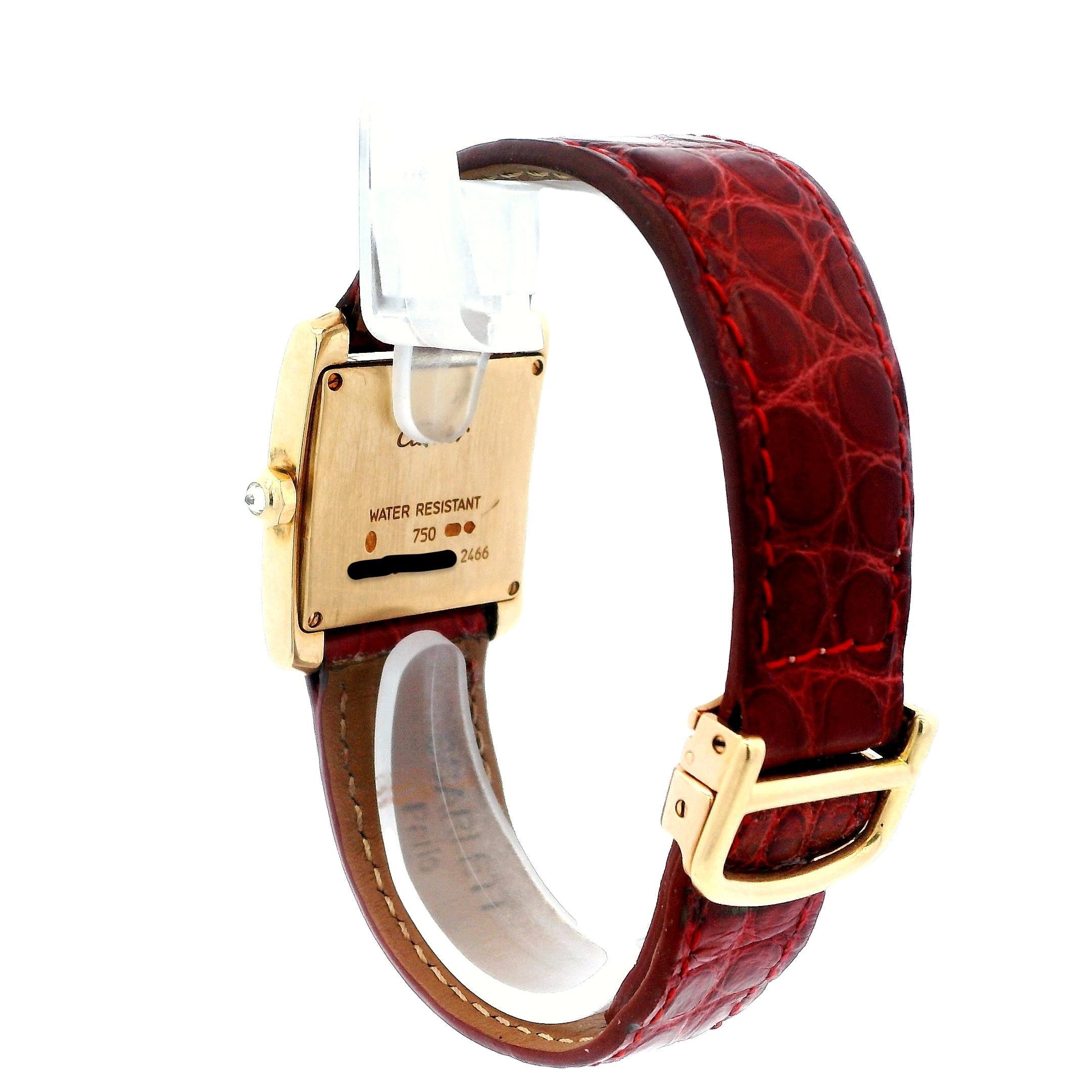 Women's Cartier Tank Francaise  WE101751 18k Yellow Gold & Diamond Bezel For Sale