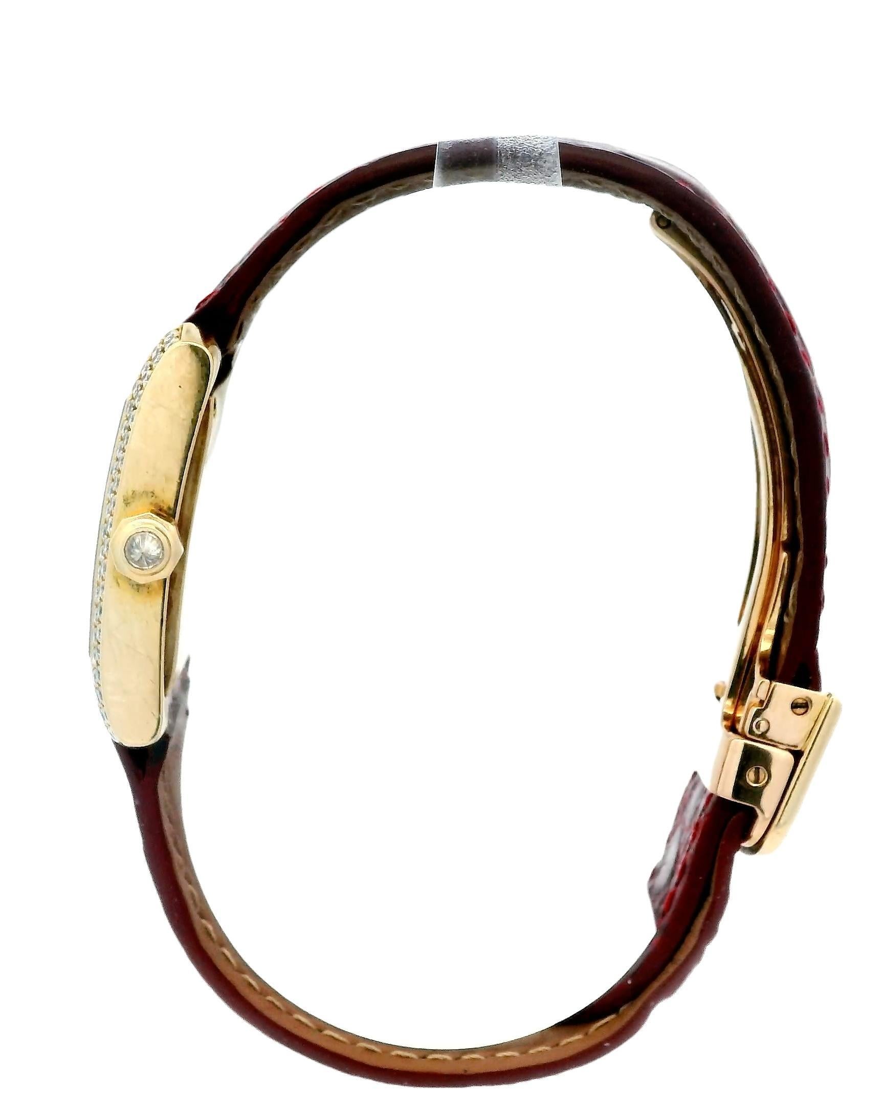Cartier Tank Francaise  WE101751 18k Yellow Gold & Diamond Bezel For Sale 2