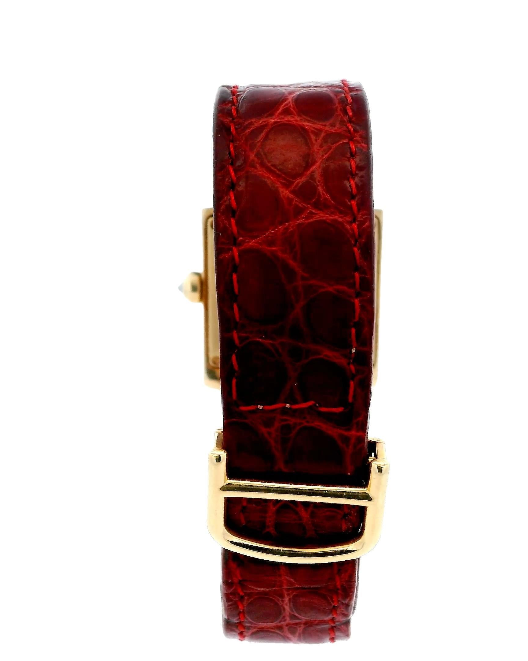 Cartier Tank Francaise  WE101751 18k Yellow Gold & Diamond Bezel For Sale 3