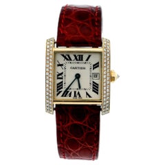 Cartier Tank Francaise  WE101751 18k Yellow Gold & Diamond Bezel