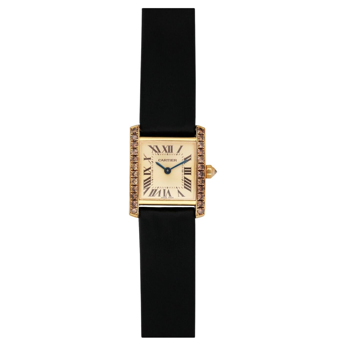 Cartier Tank Francaise Small Rose Gold Diamond Ladies Watch WE10456H