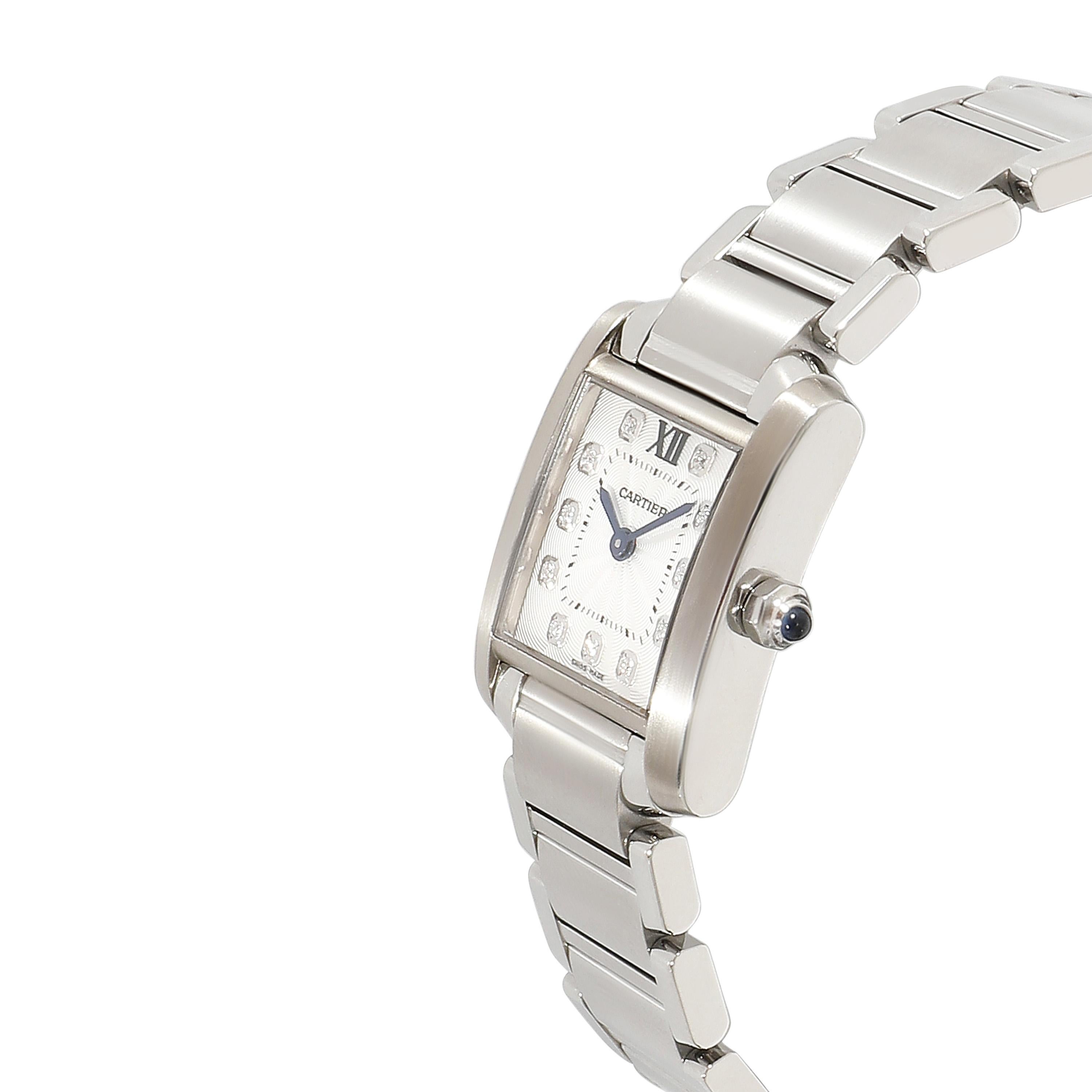 Cartier Tank Francaise WE110006 Women's Watch in  Stainless Steel In Excellent Condition In New York, NY