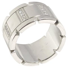 Cartier: Weißgold-Bandring mit Tank Francaise-Diamant