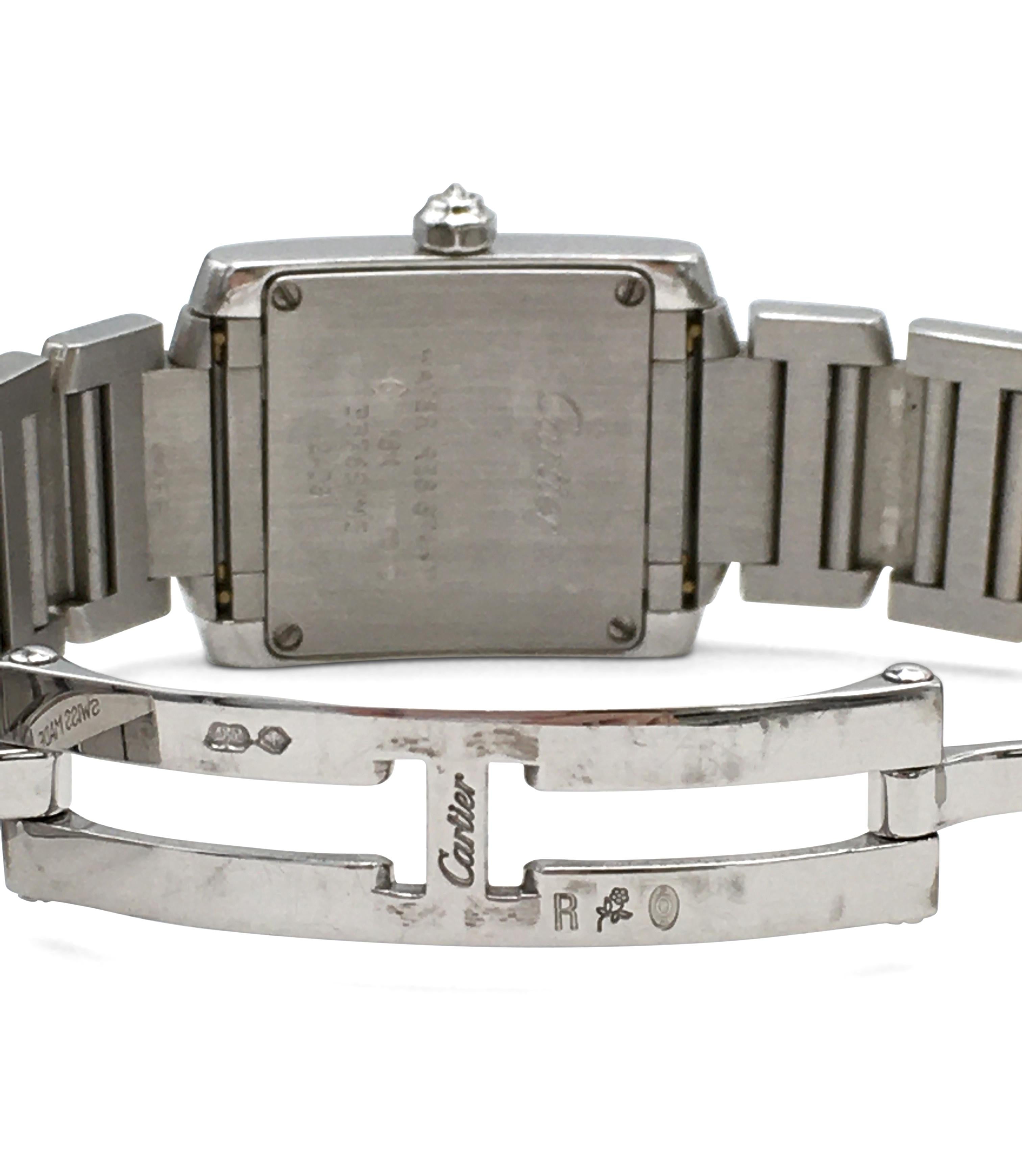 Women's Cartier 'Tank Francaise' White Gold and Diamond Ladies Watch