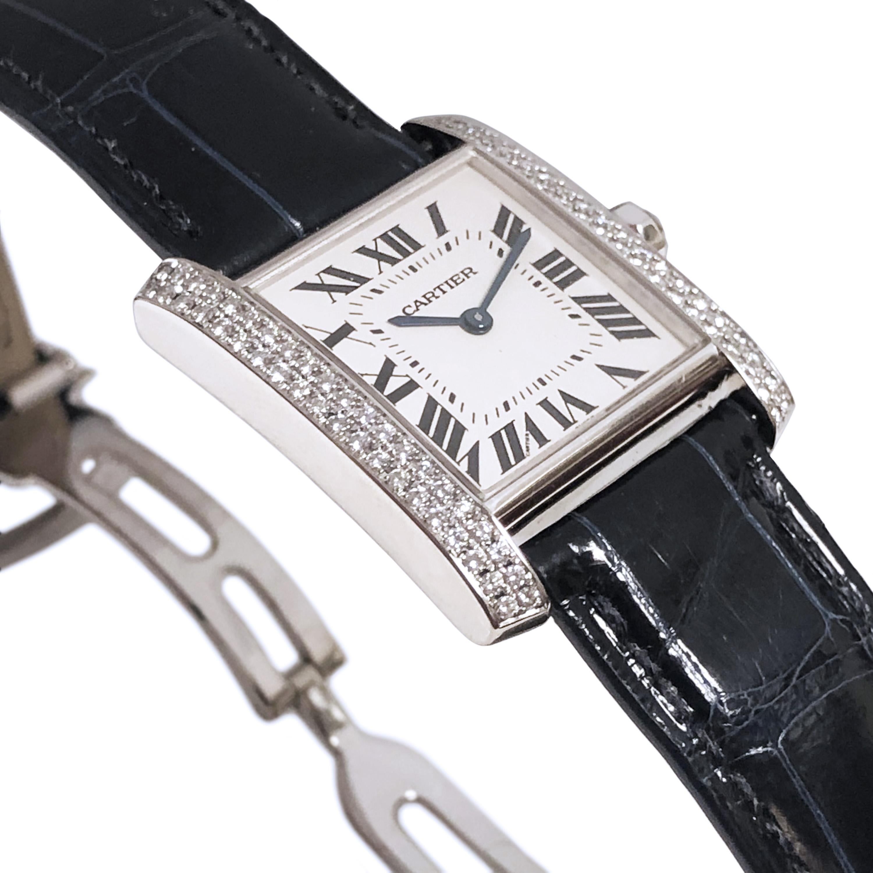 cartier tank francaise medium on wrist