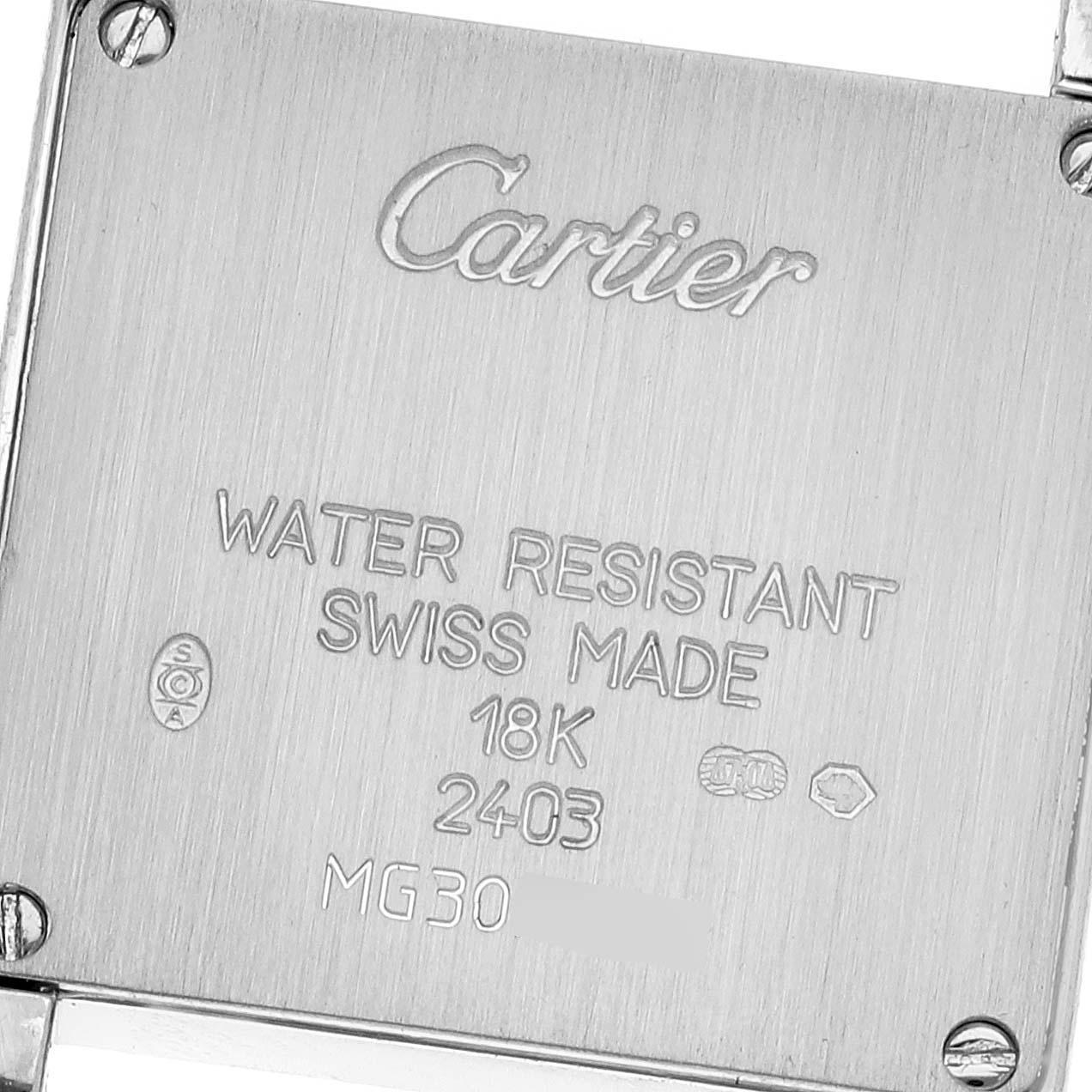 Cartier Tank Francaise Weißgold Blau Armband Damenuhr W5001256 3