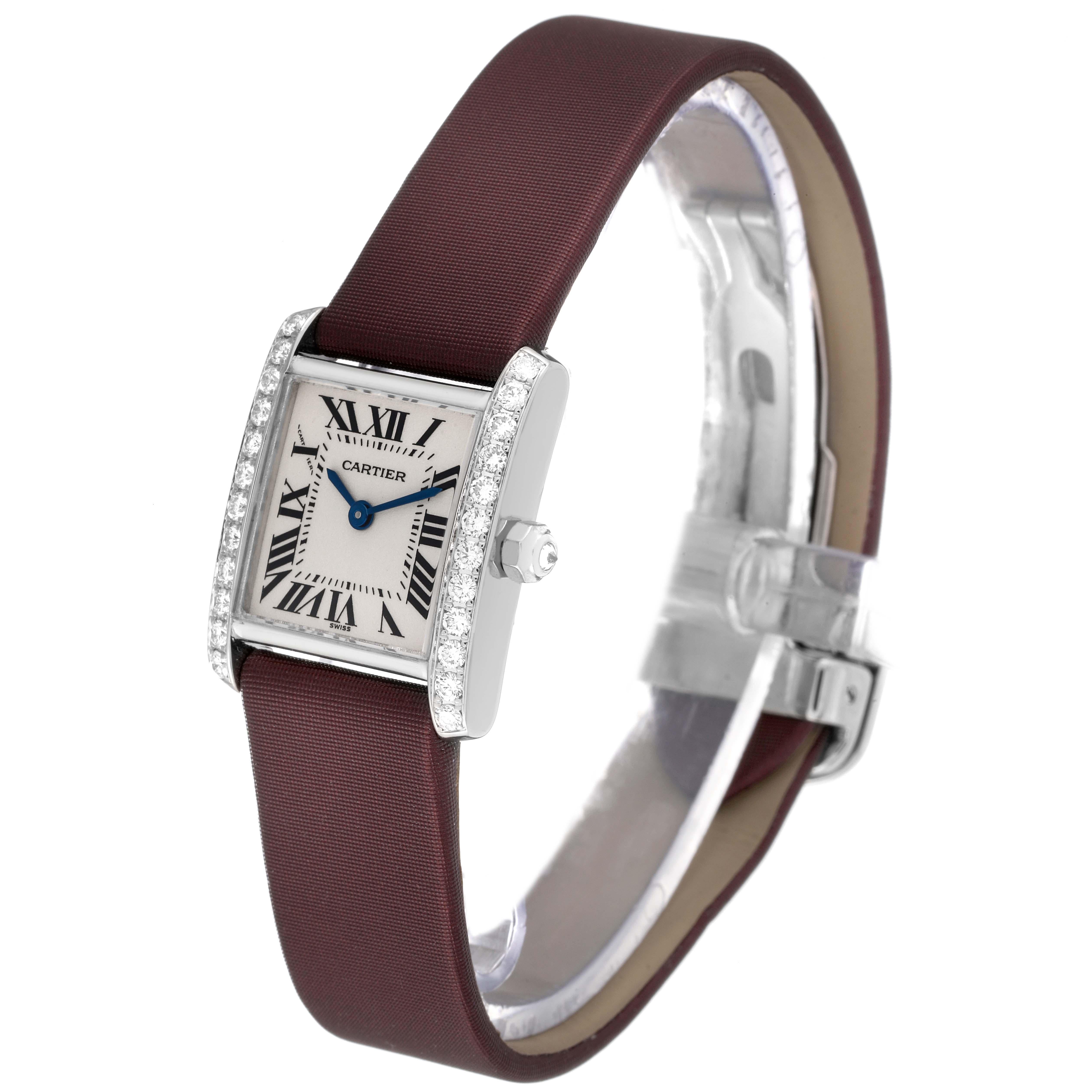 Cartier Tank Francaise White Gold Diamond Ladies Watch WE100251 In Excellent Condition For Sale In Atlanta, GA
