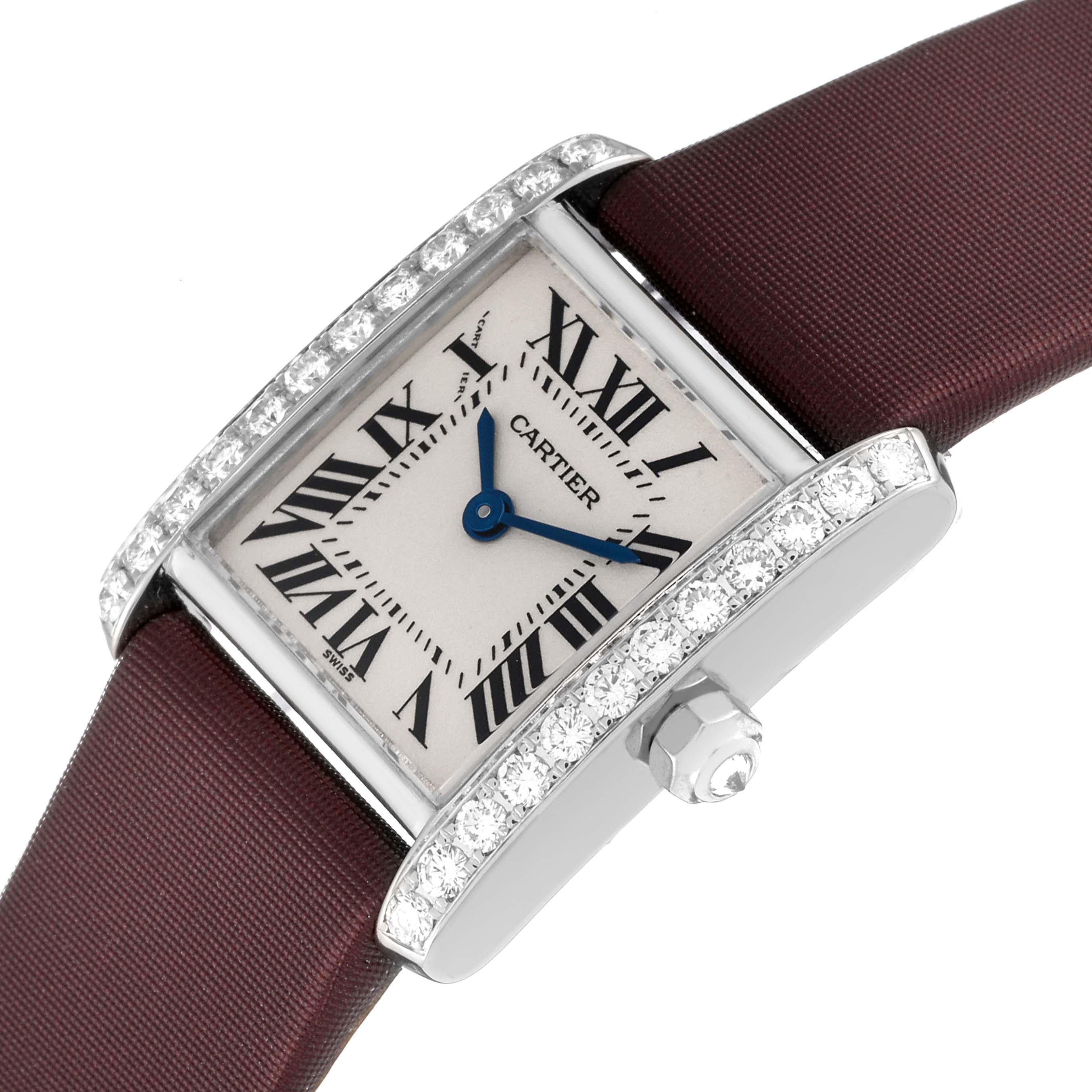 Women's Cartier Tank Francaise White Gold Diamond Ladies Watch WE100251 For Sale