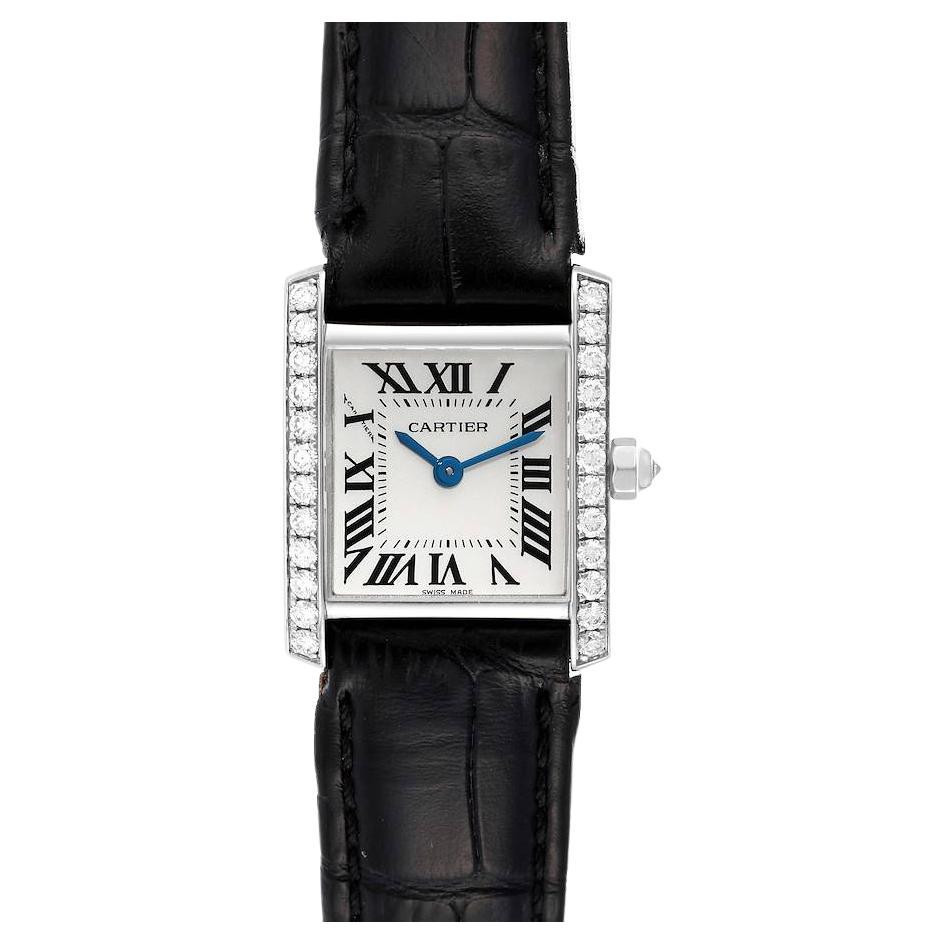 Cartier Tank Francaise White Gold Diamond Ladies Watch WE100251 For Sale