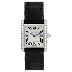 Cartier Tank Francaise White Gold Diamond Ladies Watch WE100251 Papers