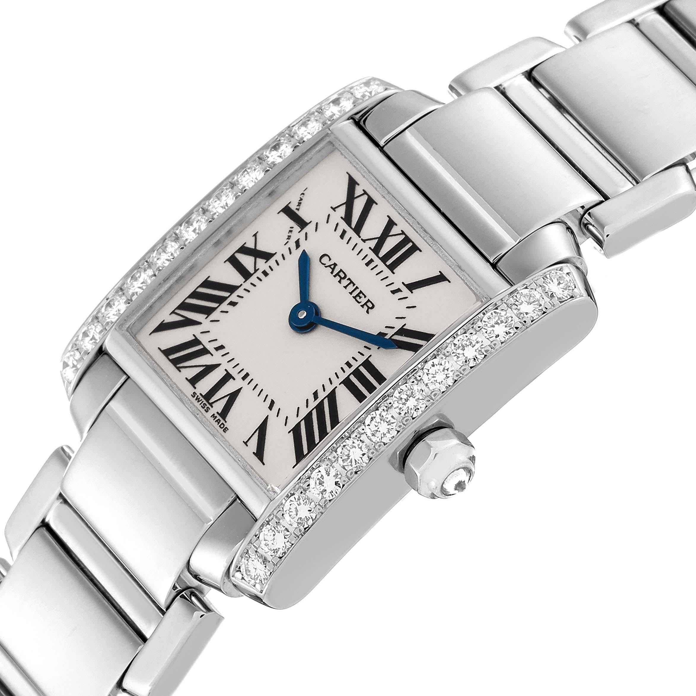 Women's Cartier Tank Francaise White Gold Diamond Ladies Watch WE1002S3