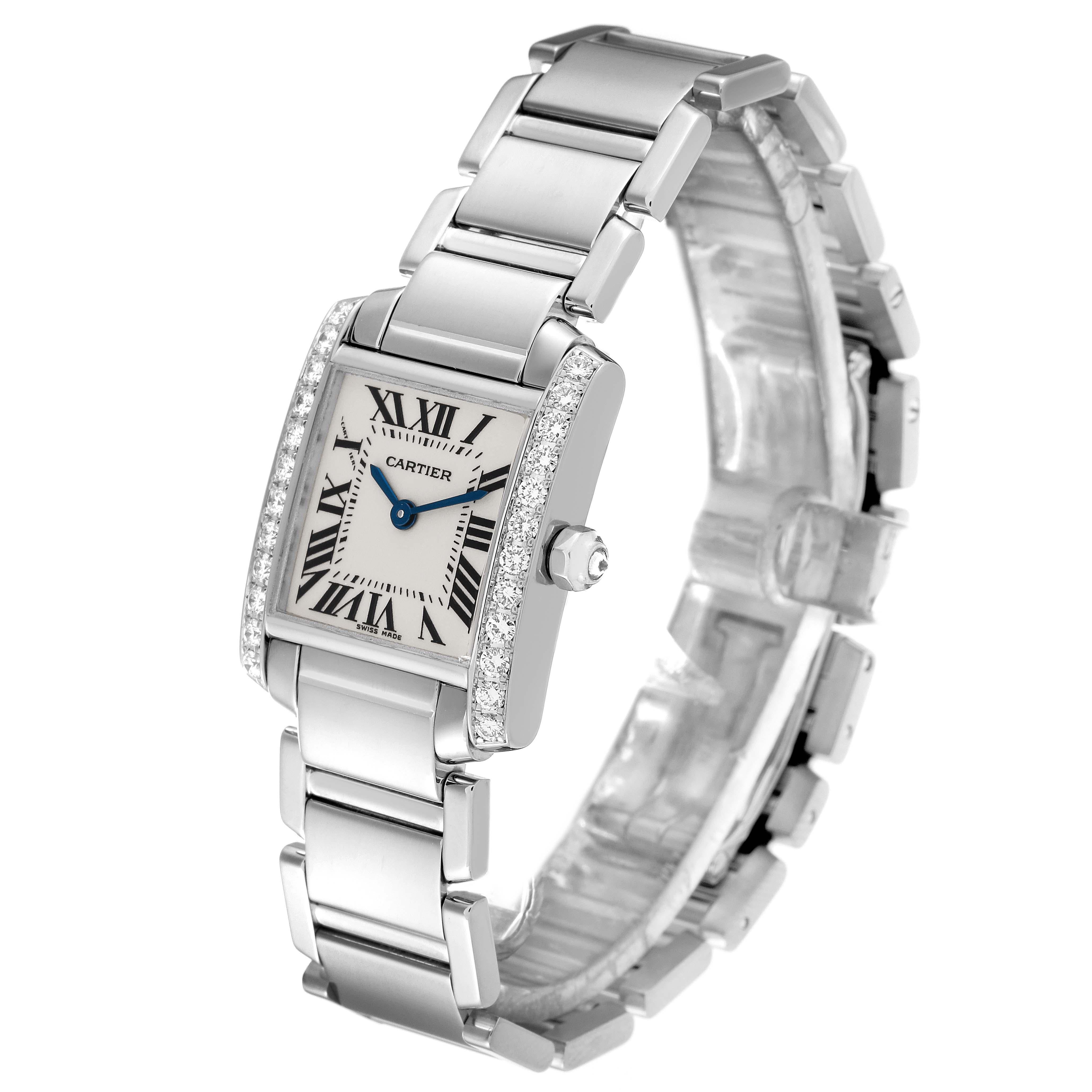 Cartier Tank Francaise White Gold Diamond Ladies Watch WE1002S3 3