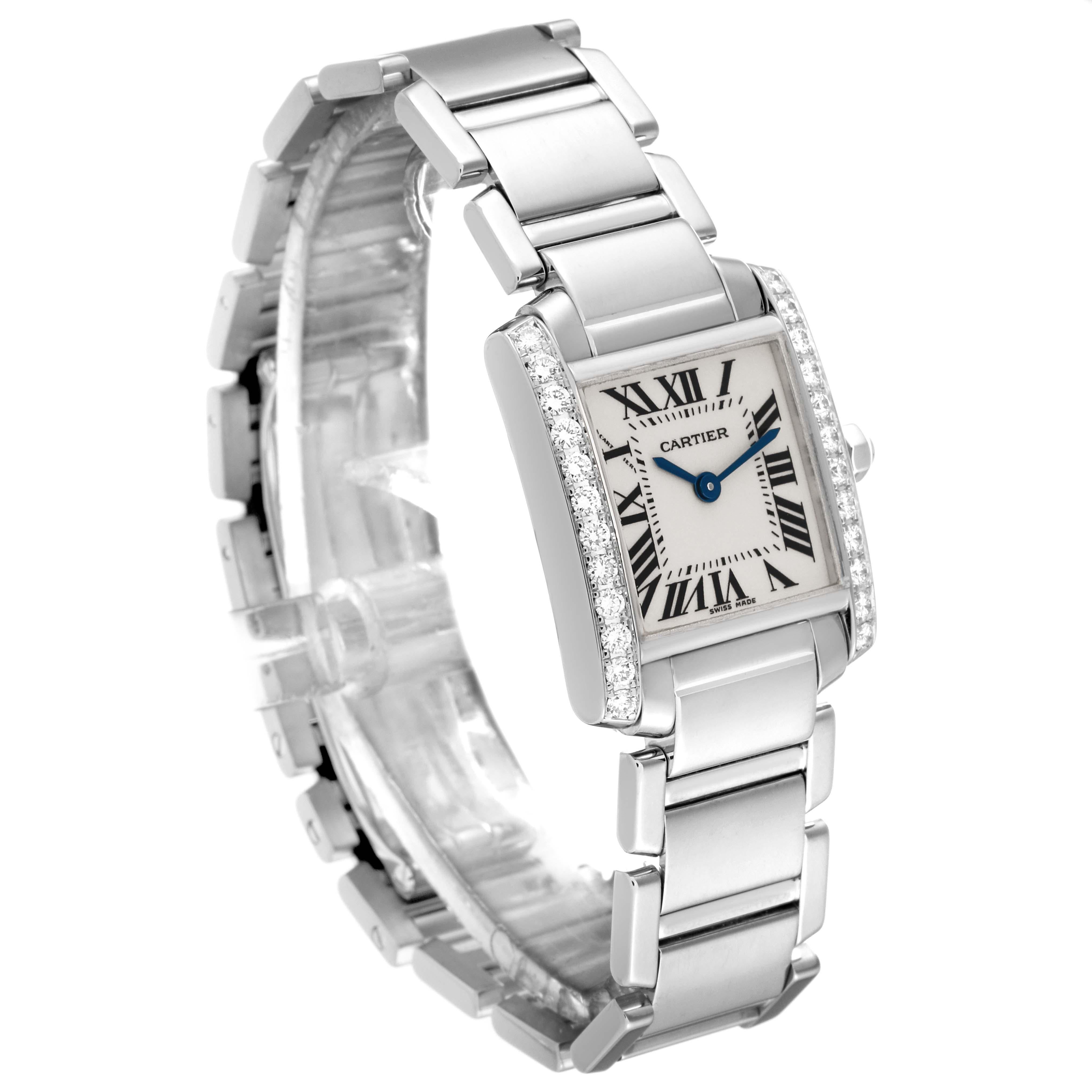 Cartier Tank Francaise White Gold Diamond Ladies Watch WE1002S3 4