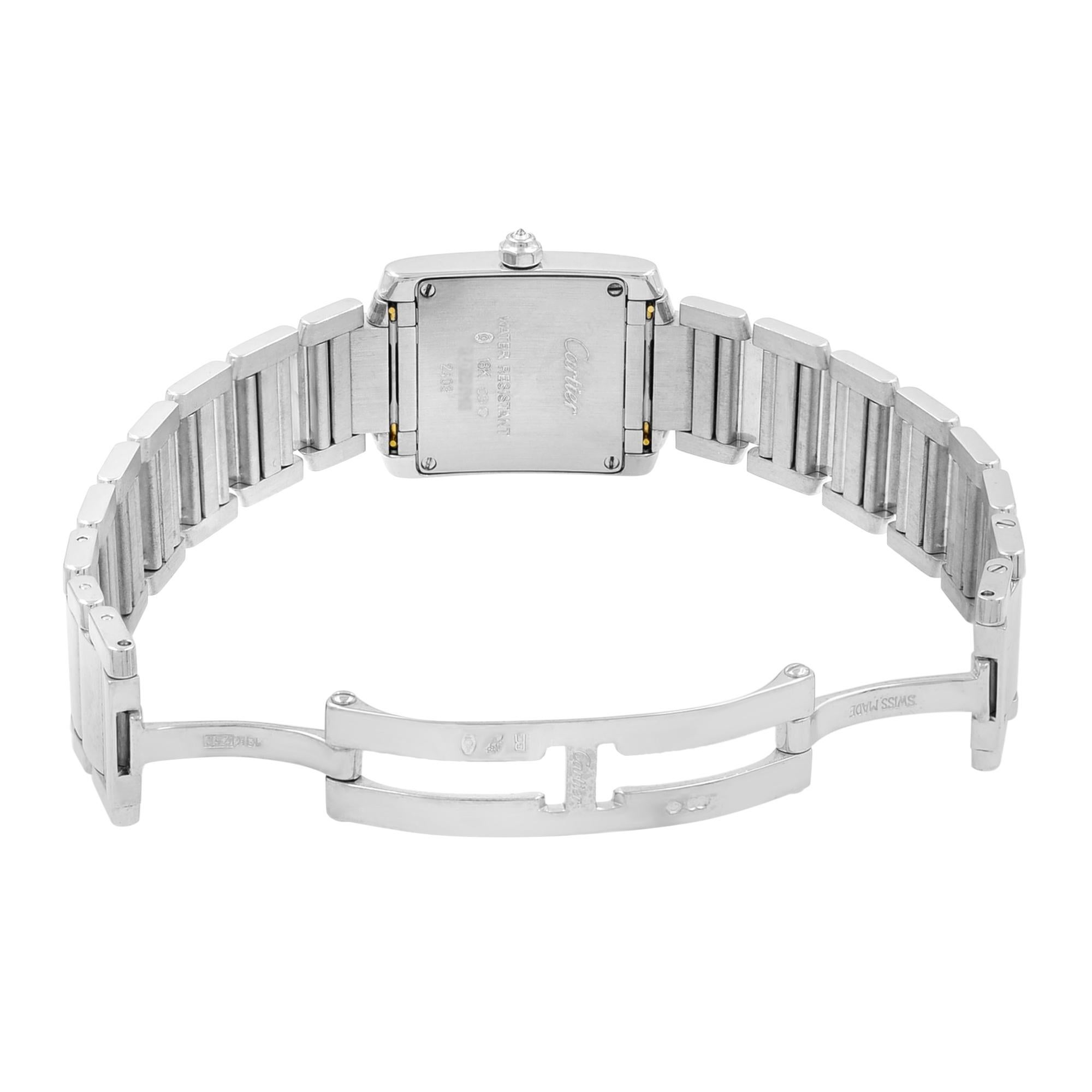Cartier Tank Francaise White Gold Diamond Quartz Ladies Watch WE1002S3 Mint B/P 1