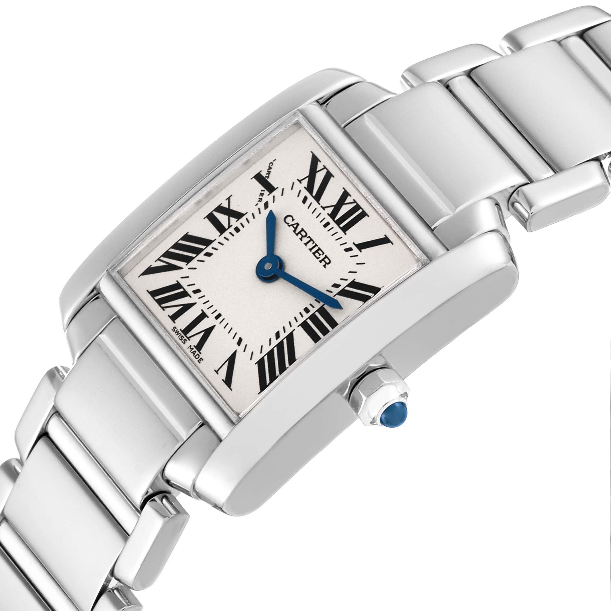 Cartier Tank Francaise White Gold Quartz Ladies Watch W50012S3 Box Papers For Sale 1