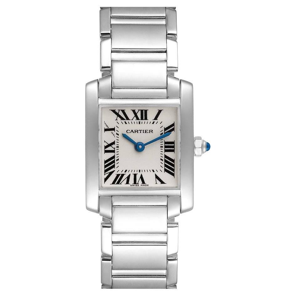 Cartier Tank Francaise White Gold Quartz Ladies Watch W50012S3 Box Papers