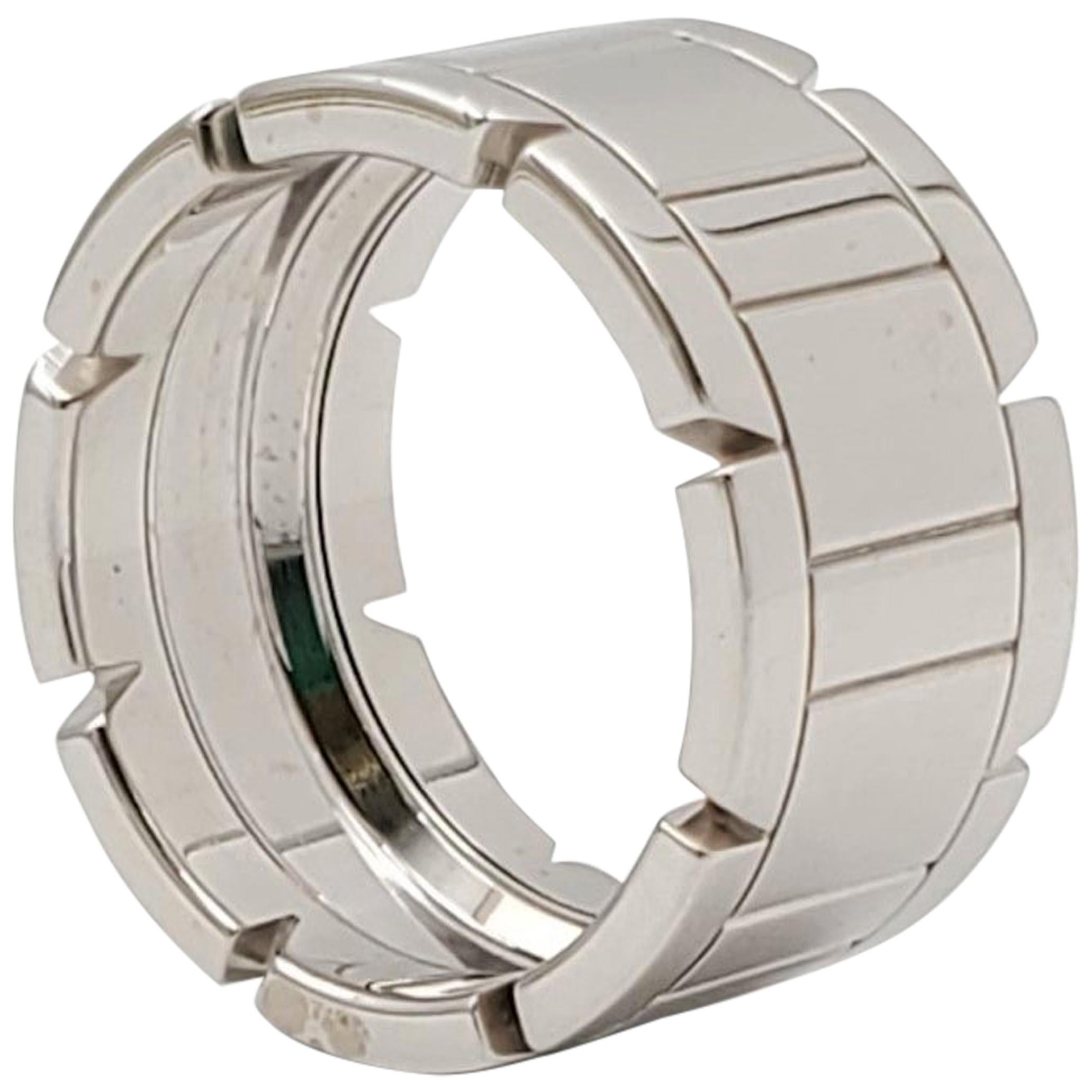 Cartier 'Tank Francaise' White Gold Ring