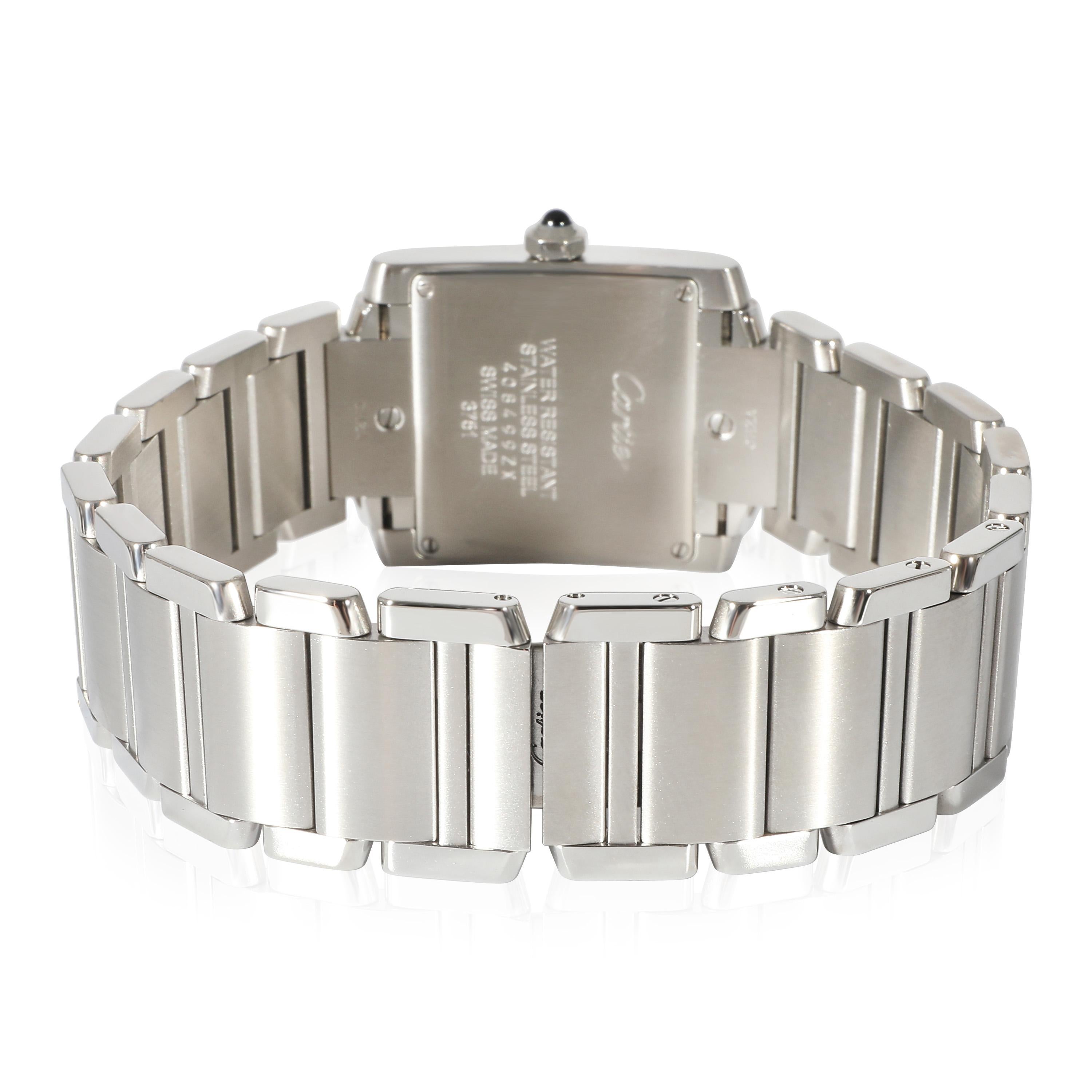 Cartier: Unisex-Uhr Tank Francaise WSTA0005  Rostfreier Stahl

SKU: 132667

PRIMÄRE DETAILS
Marke: Cartier
Modell: Tank Francaise
Herkunftsland: Schweiz
Uhrwerk Typ: Quarz: Batterie
Herstellungsjahr: 2020
Jahr der Herstellung: 2020-2029
Zustand: