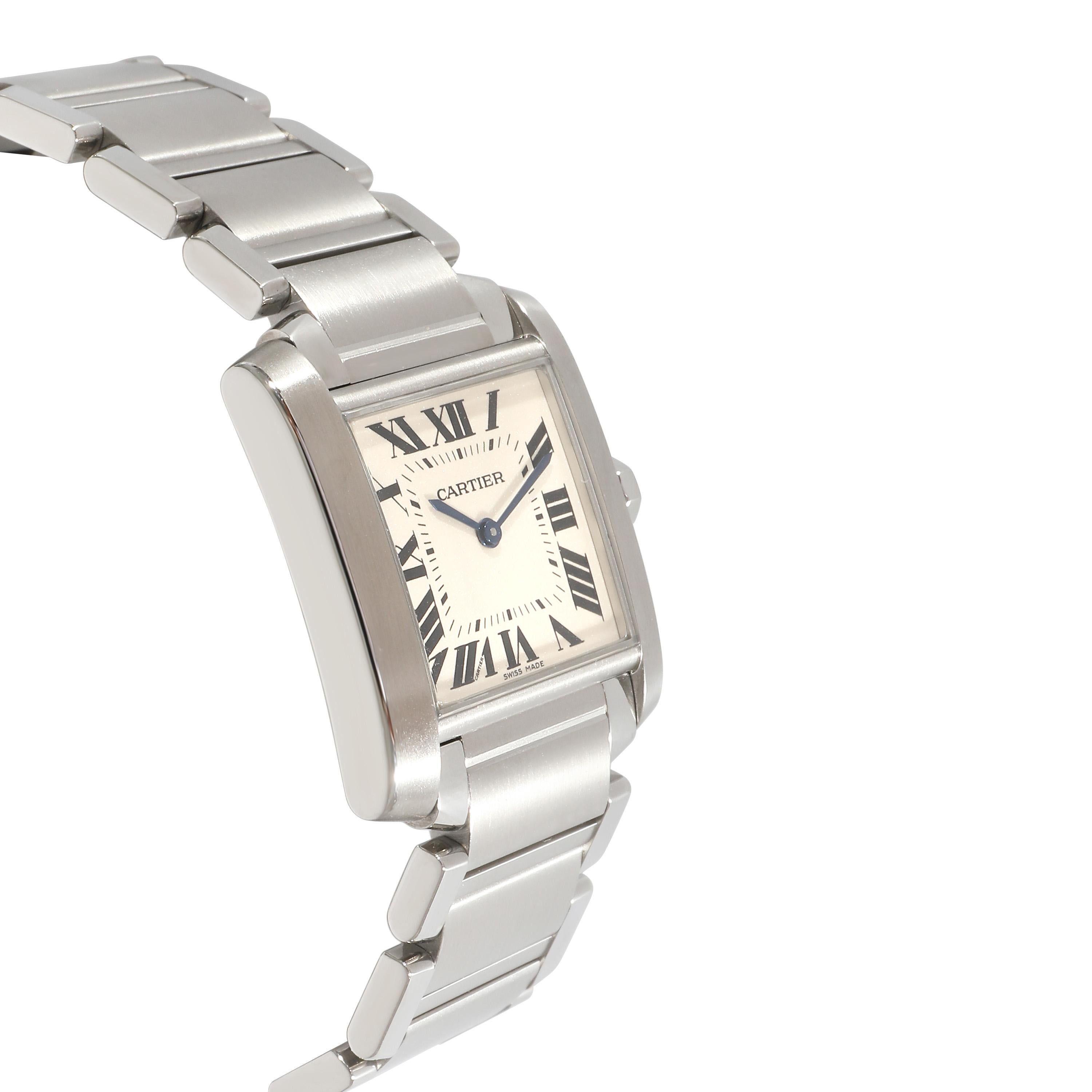 Cartier: Unisex-Uhr Tank Francaise WSTA0005  Rostfreier Stahl im Zustand „Hervorragend“ in New York, NY