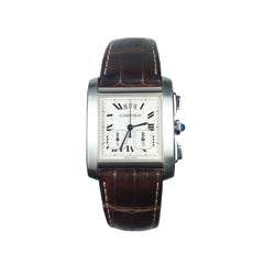 Cartier Tank Francaise Yearling Chronograph Steel Quartz Wrist Watch