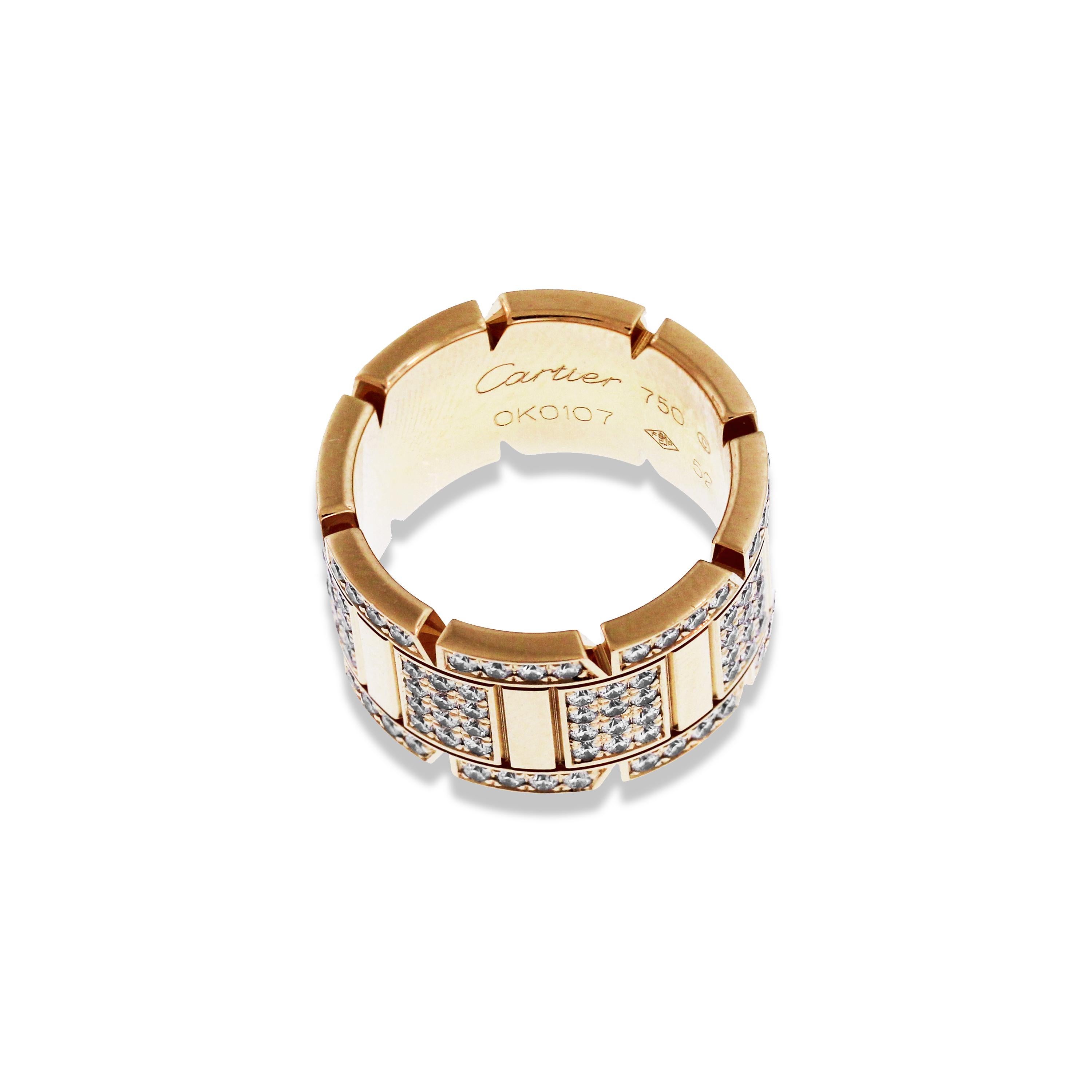 Cartier Tank Francaise Yellow Gold and Diamond Band Ring 1