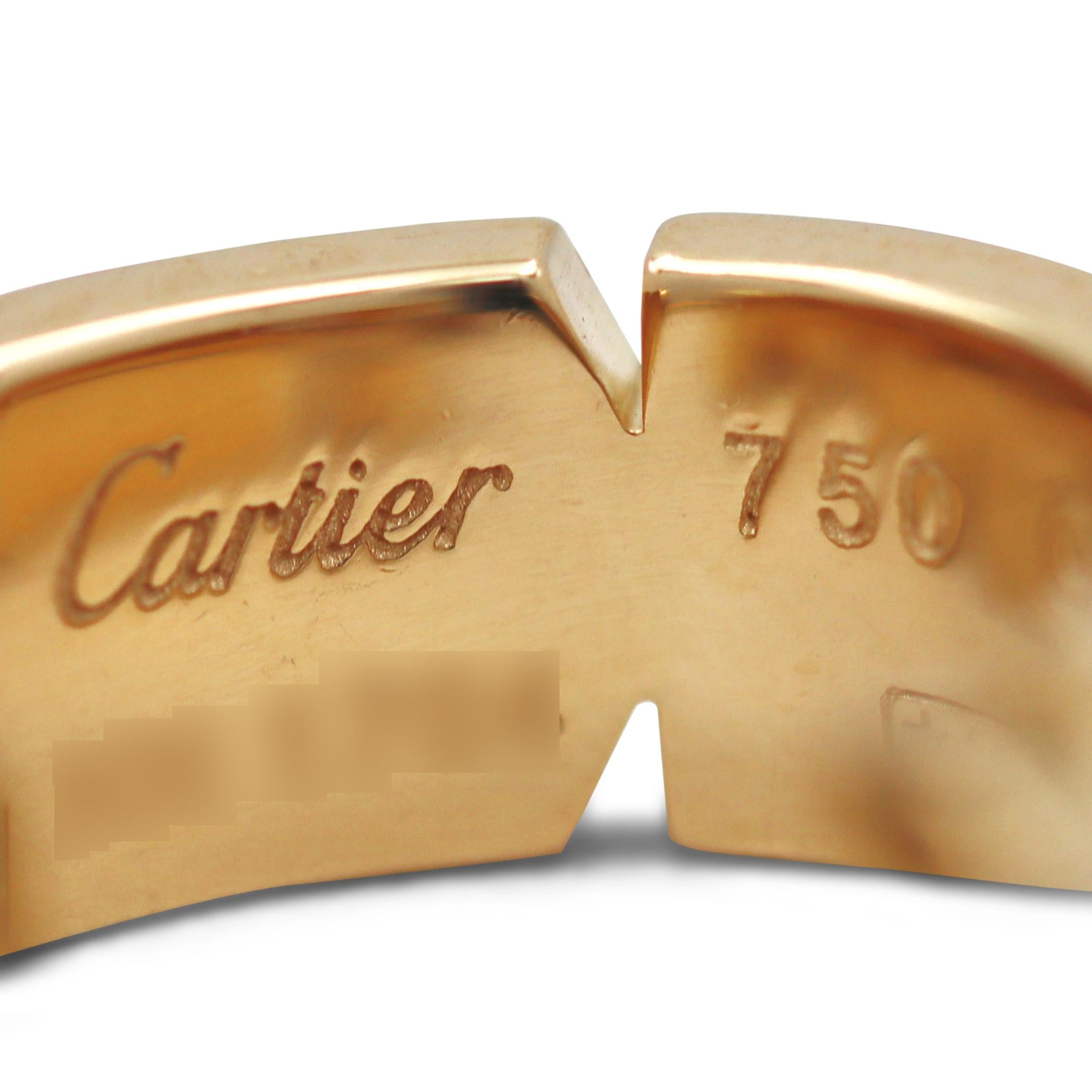 Brilliant Cut Cartier Tank Française Yellow Gold and Diamond Earrings