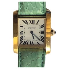 Retro Cartier Tank Française Yellow Gold and Leather Ref. 1821 Watch