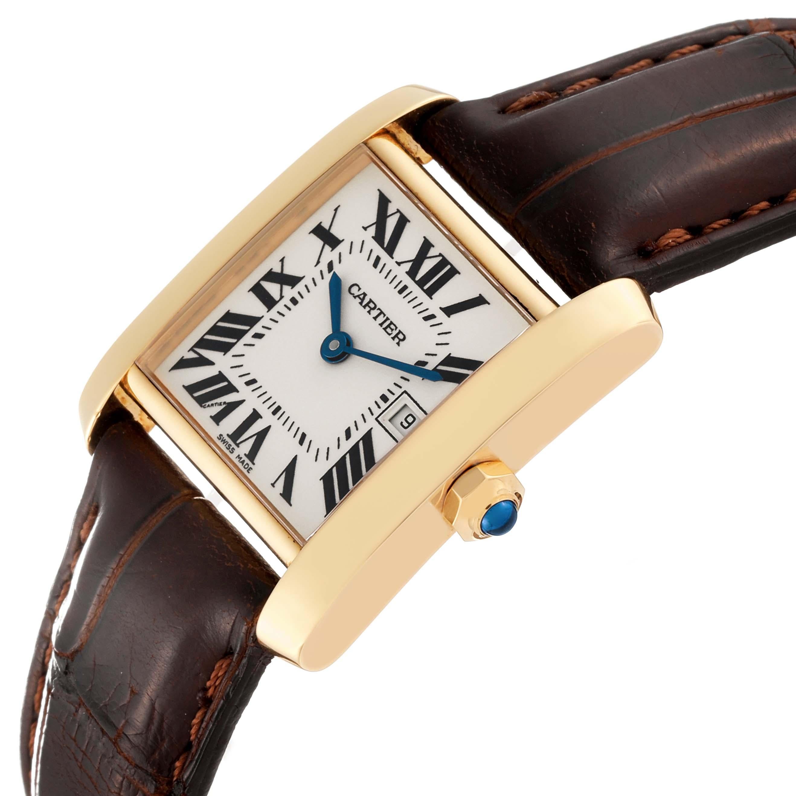 Cartier Tank Francaise Yellow Gold Ladies Watch W5001456 In Excellent Condition For Sale In Atlanta, GA