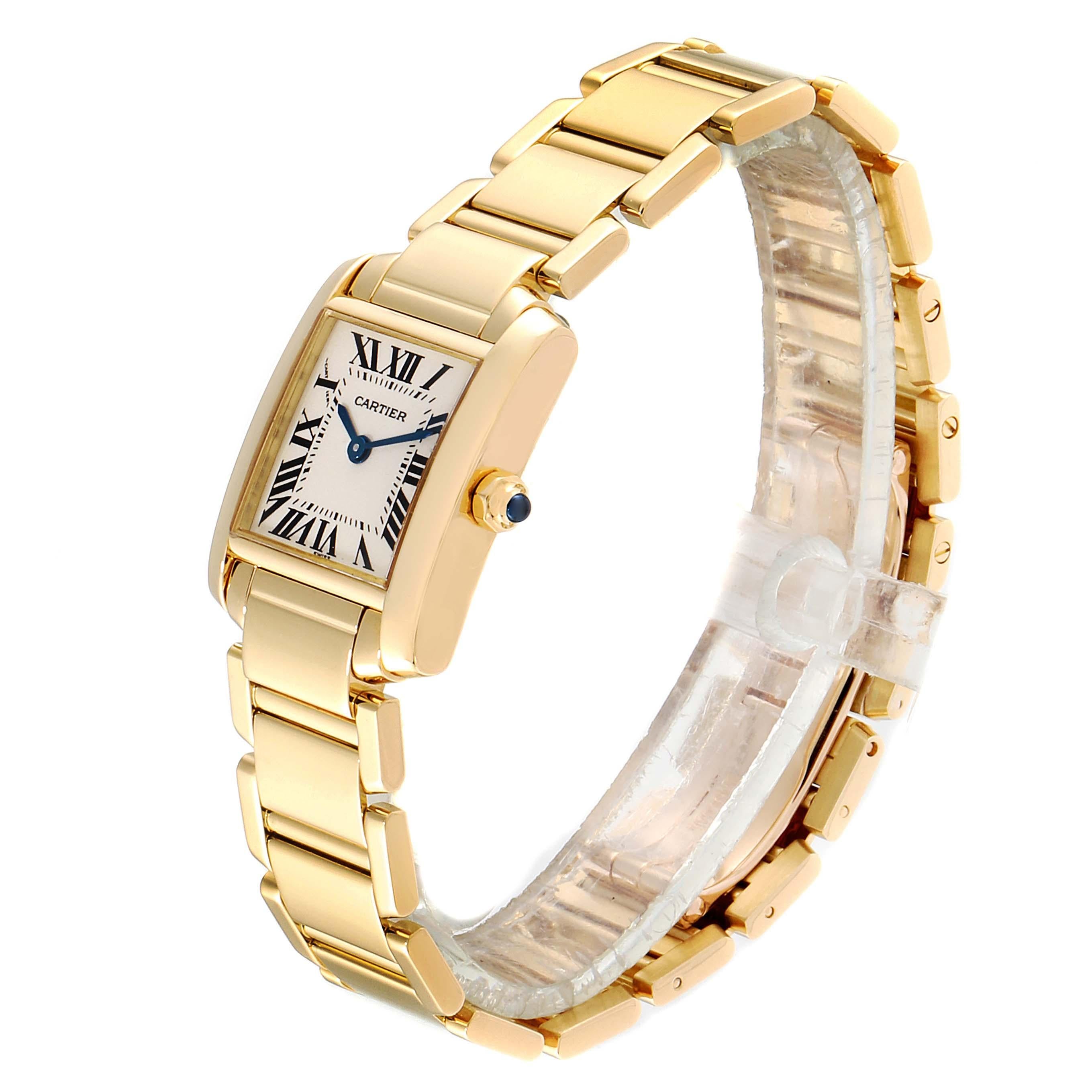 Cartier Tank Francaise Yellow Gold Quartz Ladies Watch W50002N2 In Excellent Condition For Sale In Atlanta, GA
