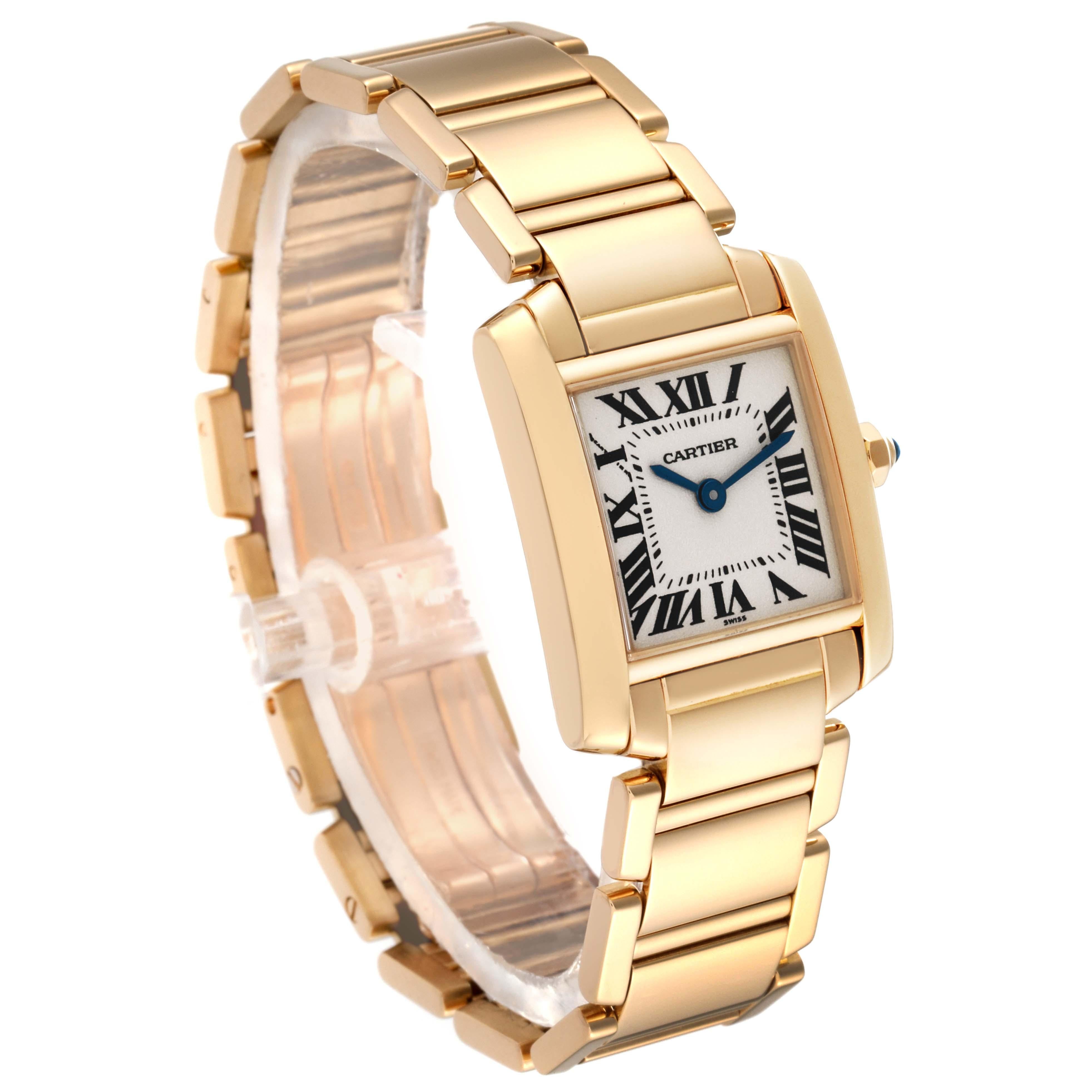Cartier Tank Francaise Yellow Gold Quartz Ladies Watch W50002N2 In Excellent Condition For Sale In Atlanta, GA