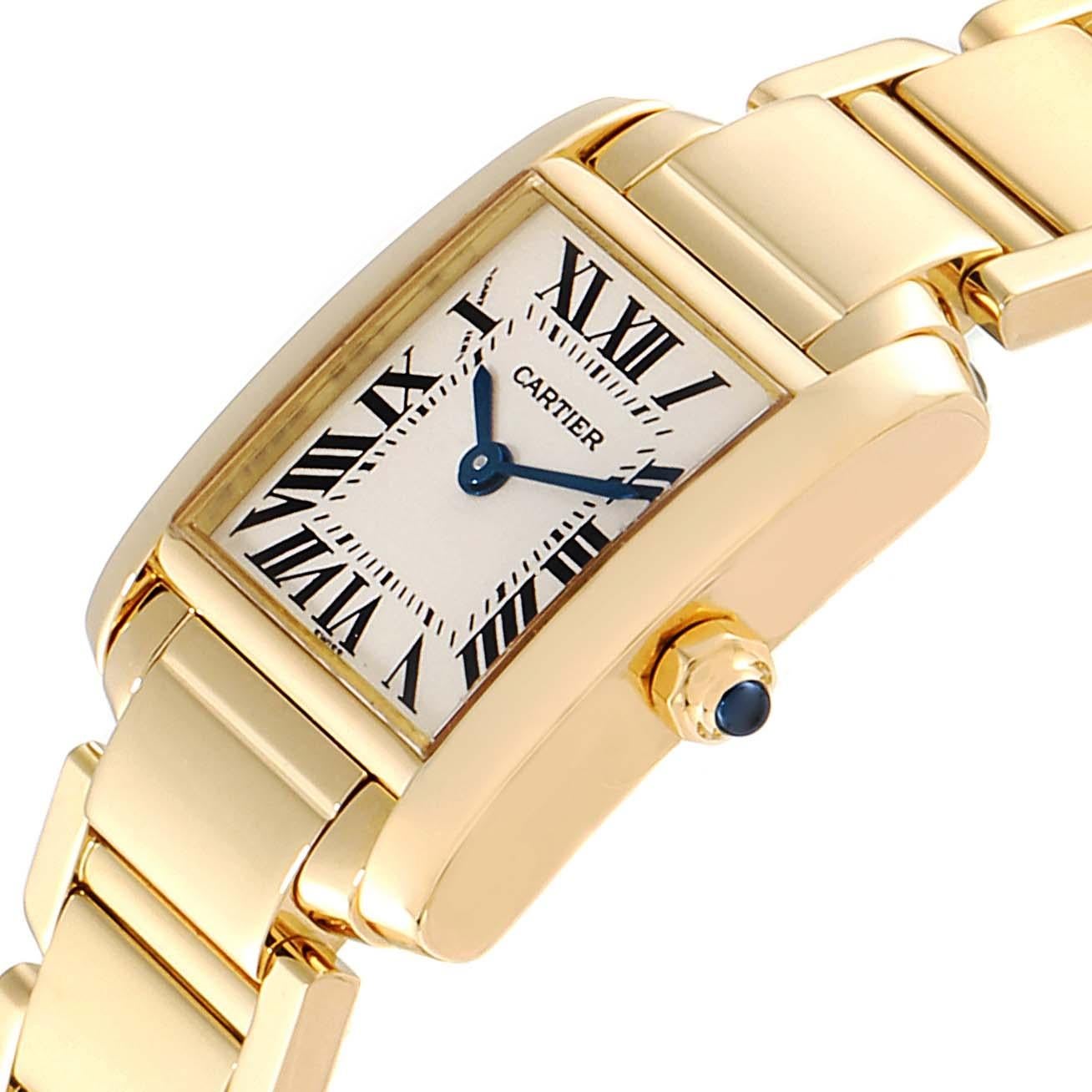 Cartier Tank Francaise Yellow Gold Quartz Ladies Watch W50002N2 For Sale 1