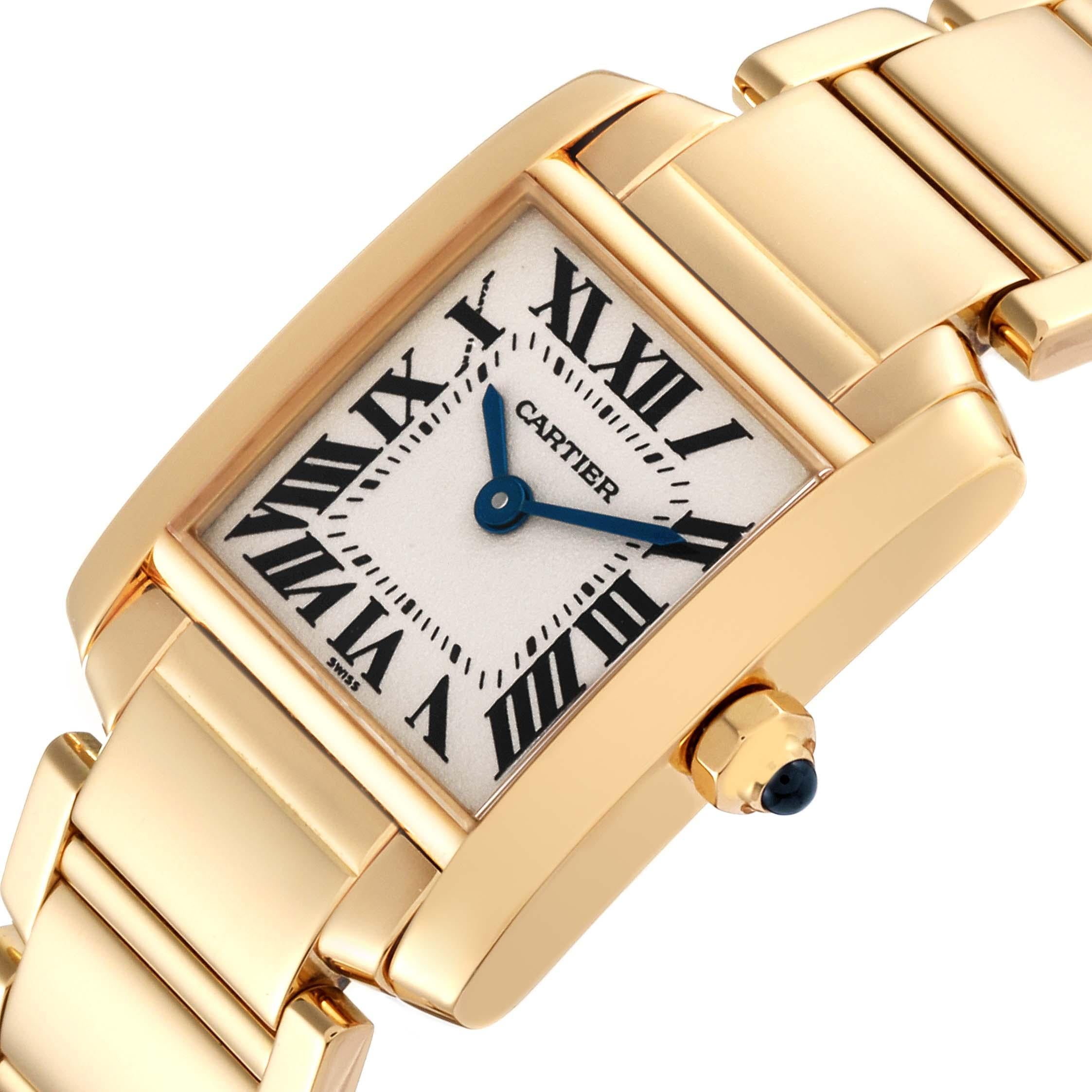 Cartier Tank Francaise Yellow Gold Quartz Ladies Watch W50002N2 For Sale 1
