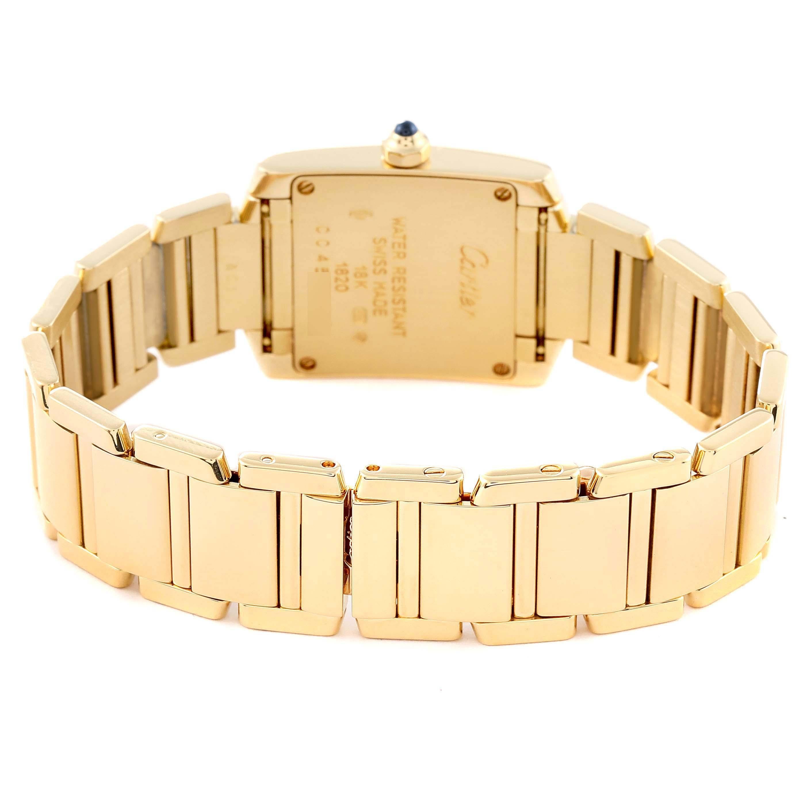 Cartier Tank Francaise Yellow Gold Quartz Ladies Watch W50002N2 For Sale 3