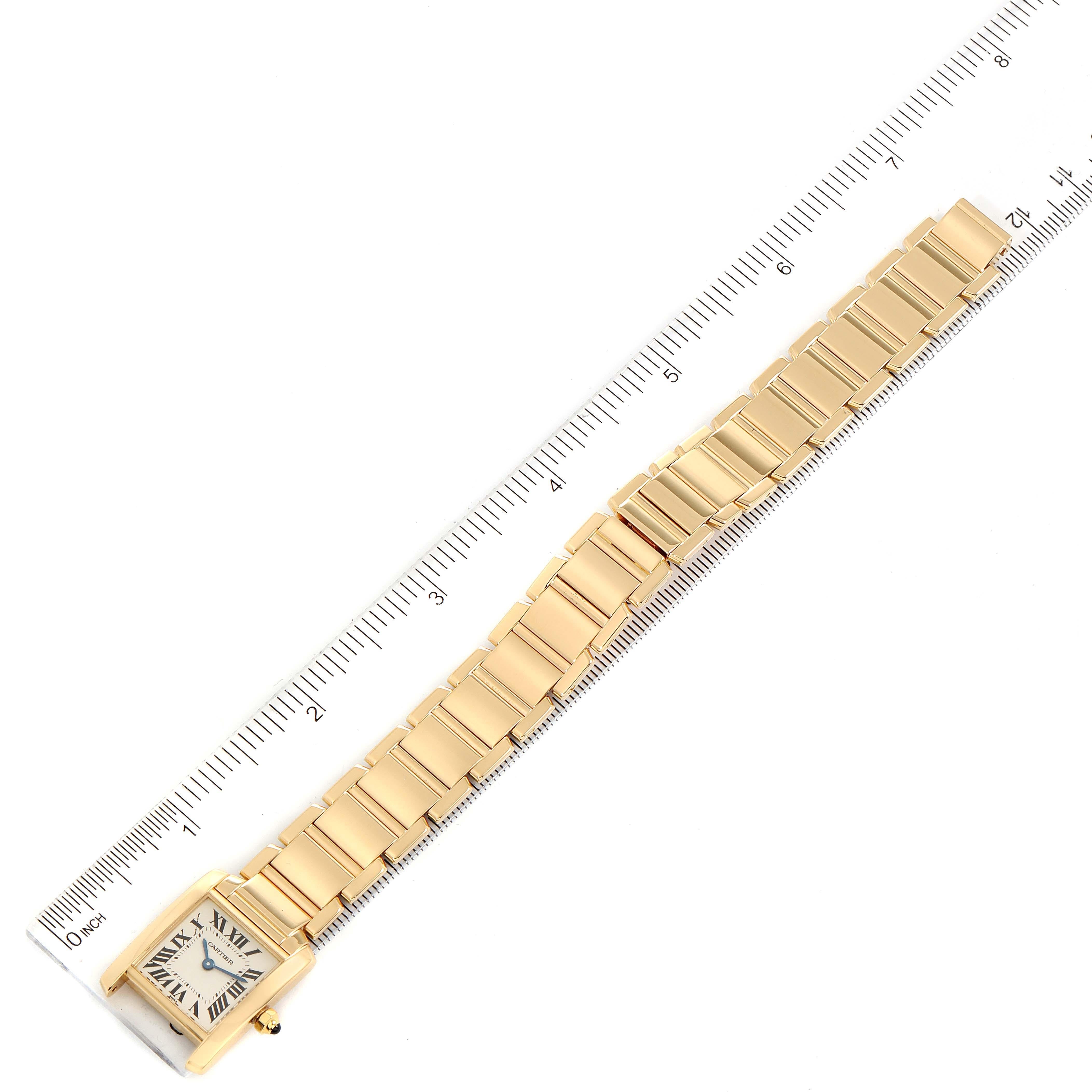 Cartier: Gelbgold-Damenuhr Tank Francaise mit Quarz W50002N2 im Angebot 6