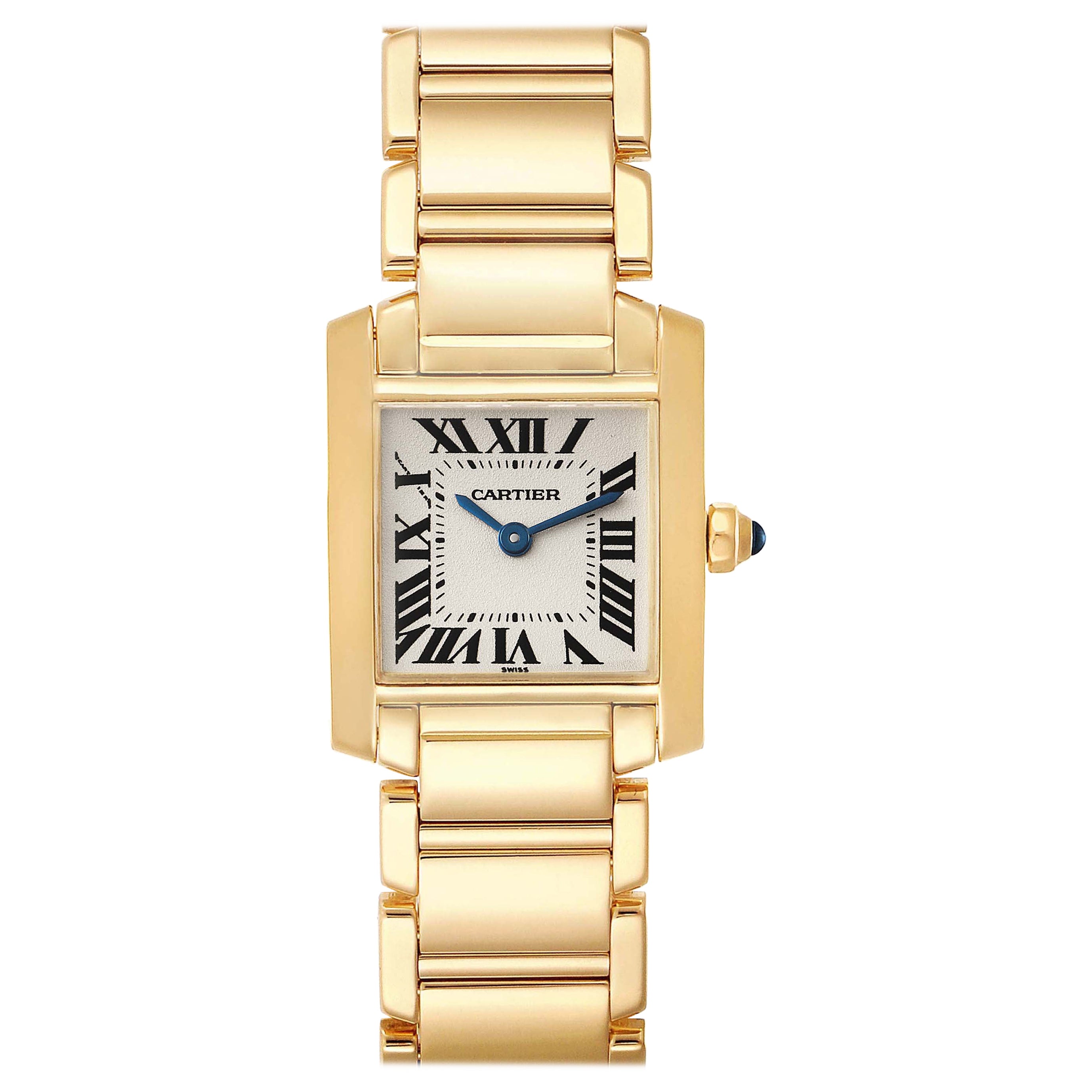 Cartier: Gelbgold-Damenuhr Tank Francaise mit Quarz W50002N2 im Angebot