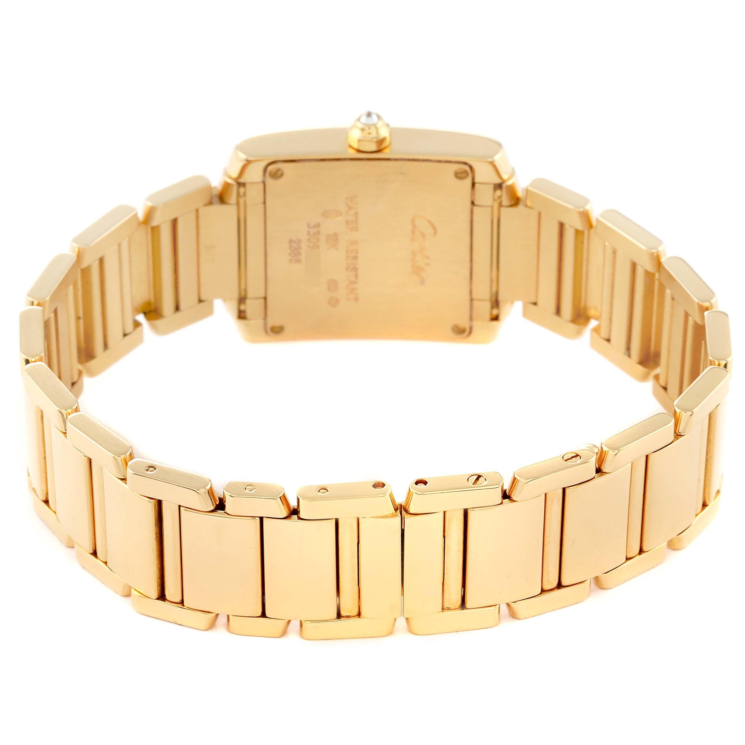 Cartier Tank Francaise Yellow Gold Rose Dial Diamond Ladies Watch WE1021R8 3