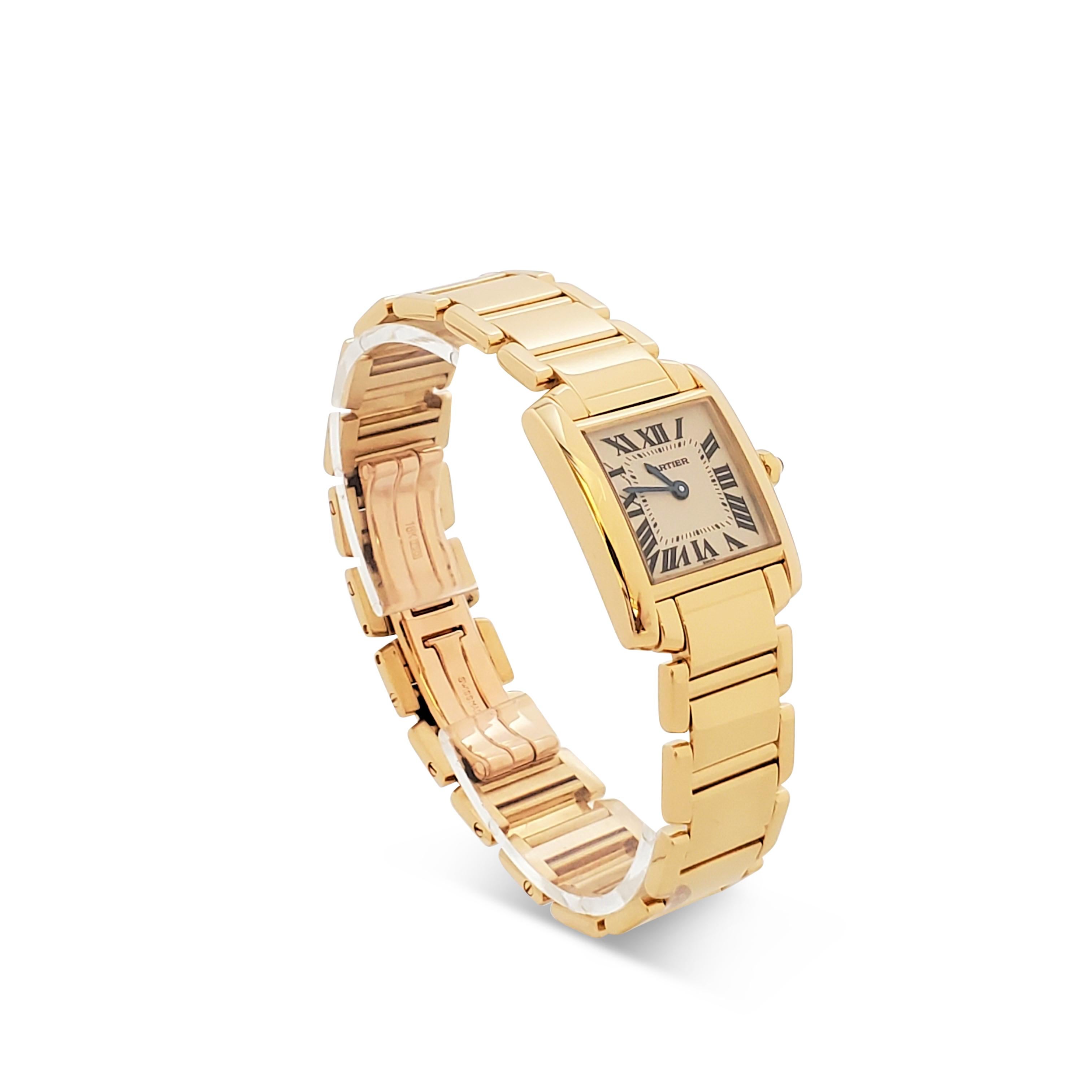 Cartier 'Tank Française' Yellow Gold Watch In Excellent Condition In New York, NY
