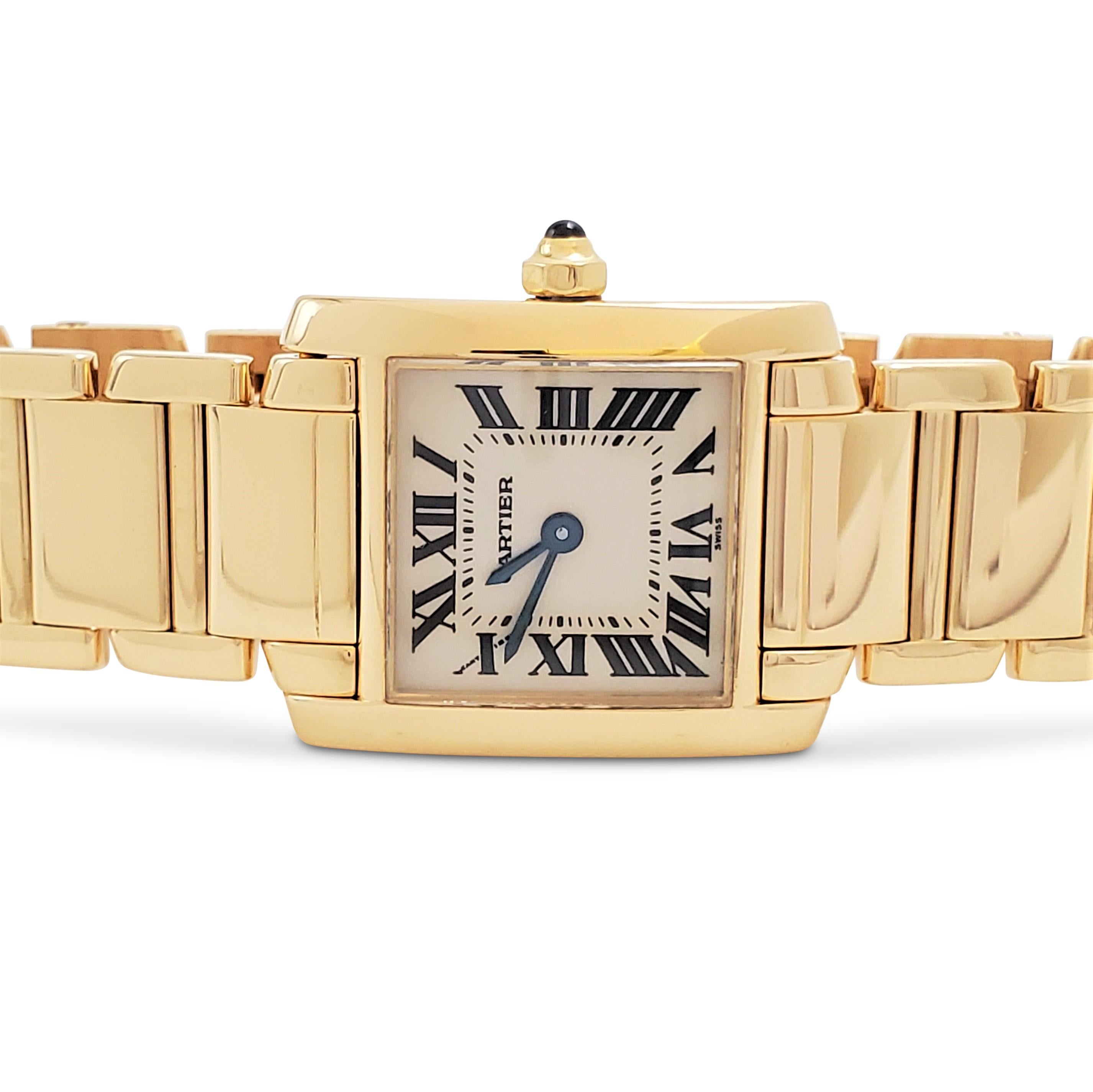 Women's Cartier 'Tank Française' Yellow Gold Watch