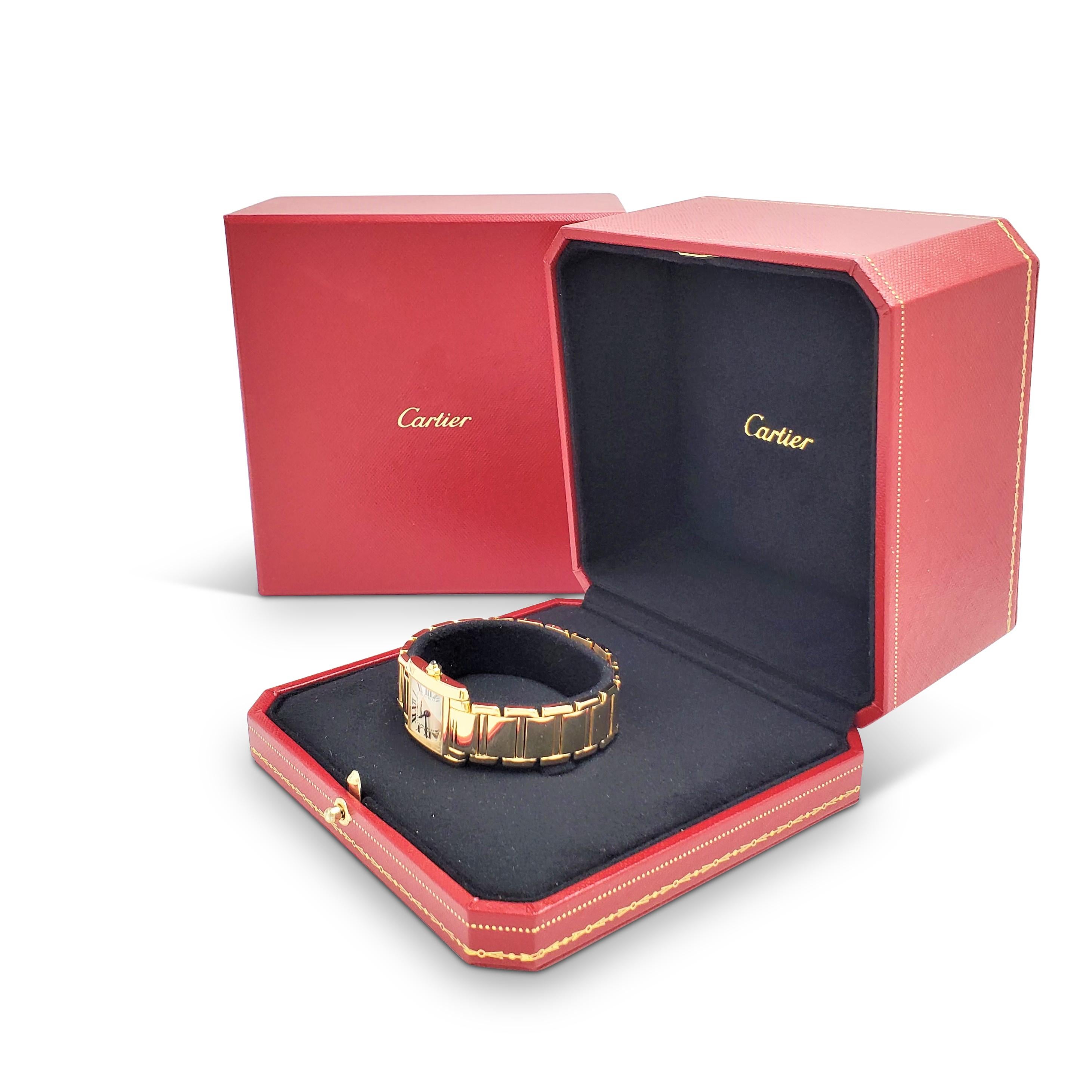 Cartier 'Tank Française' Yellow Gold Watch 3